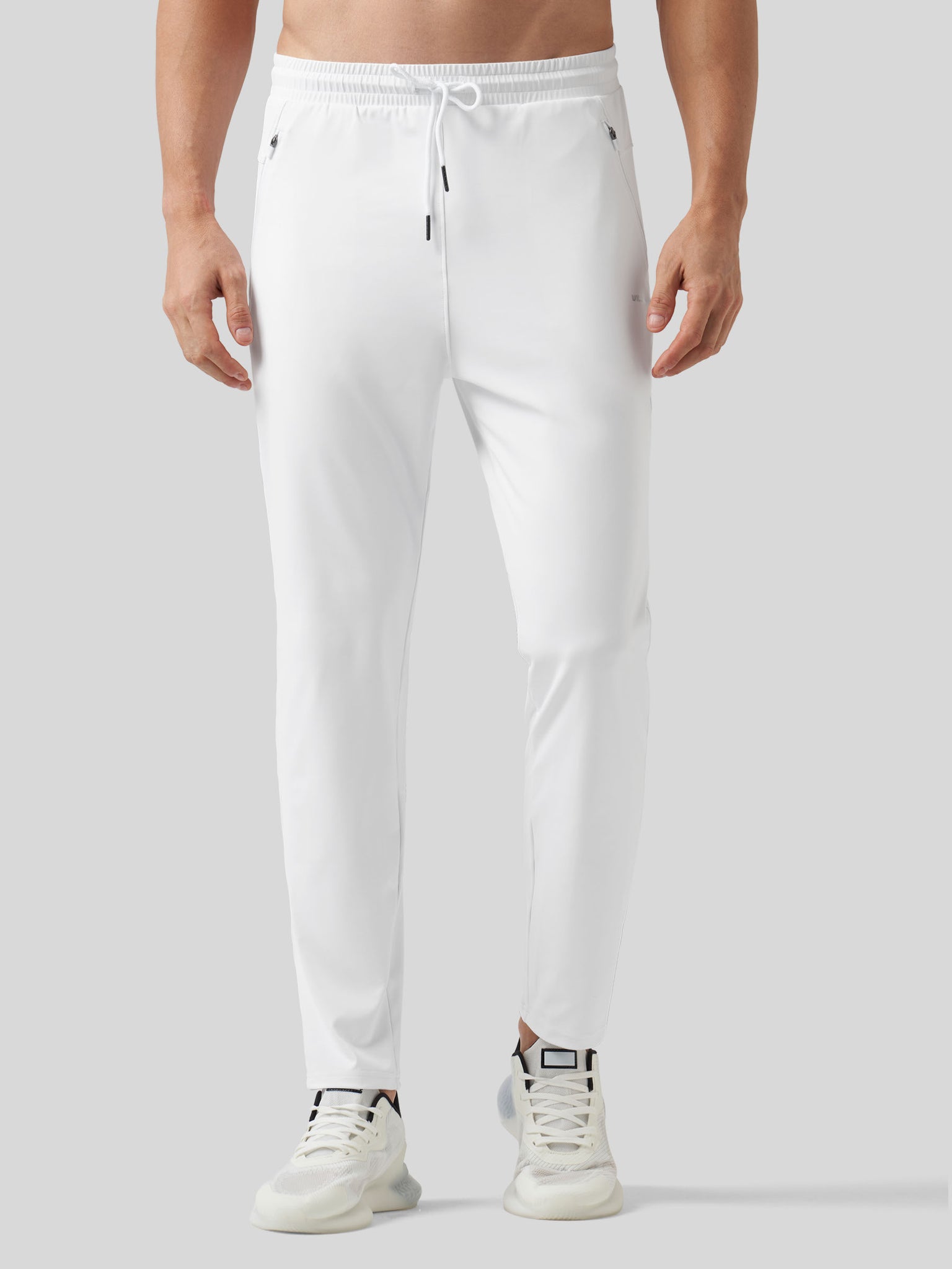 Willt Men's Cool-Dry Tapered Training Pants in white1