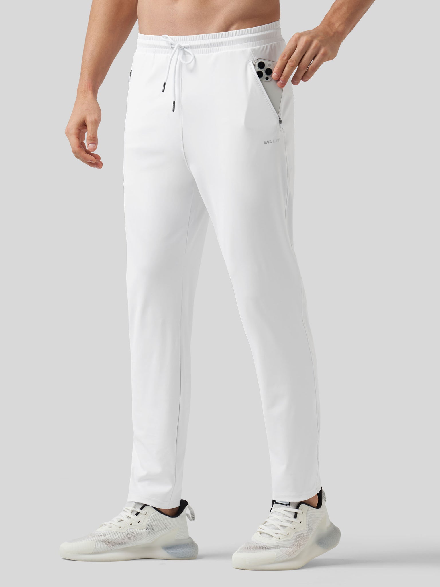 Willt Men's Cool-Dry Tapered Training Pants in white4