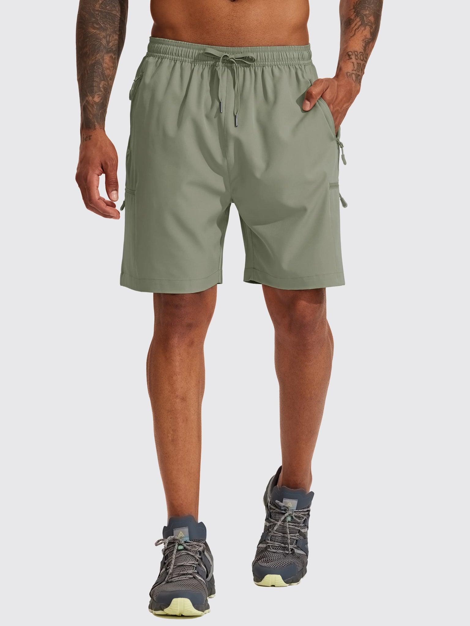 Men's Lightweight Cargo Shorts 7 Inch_Green1
