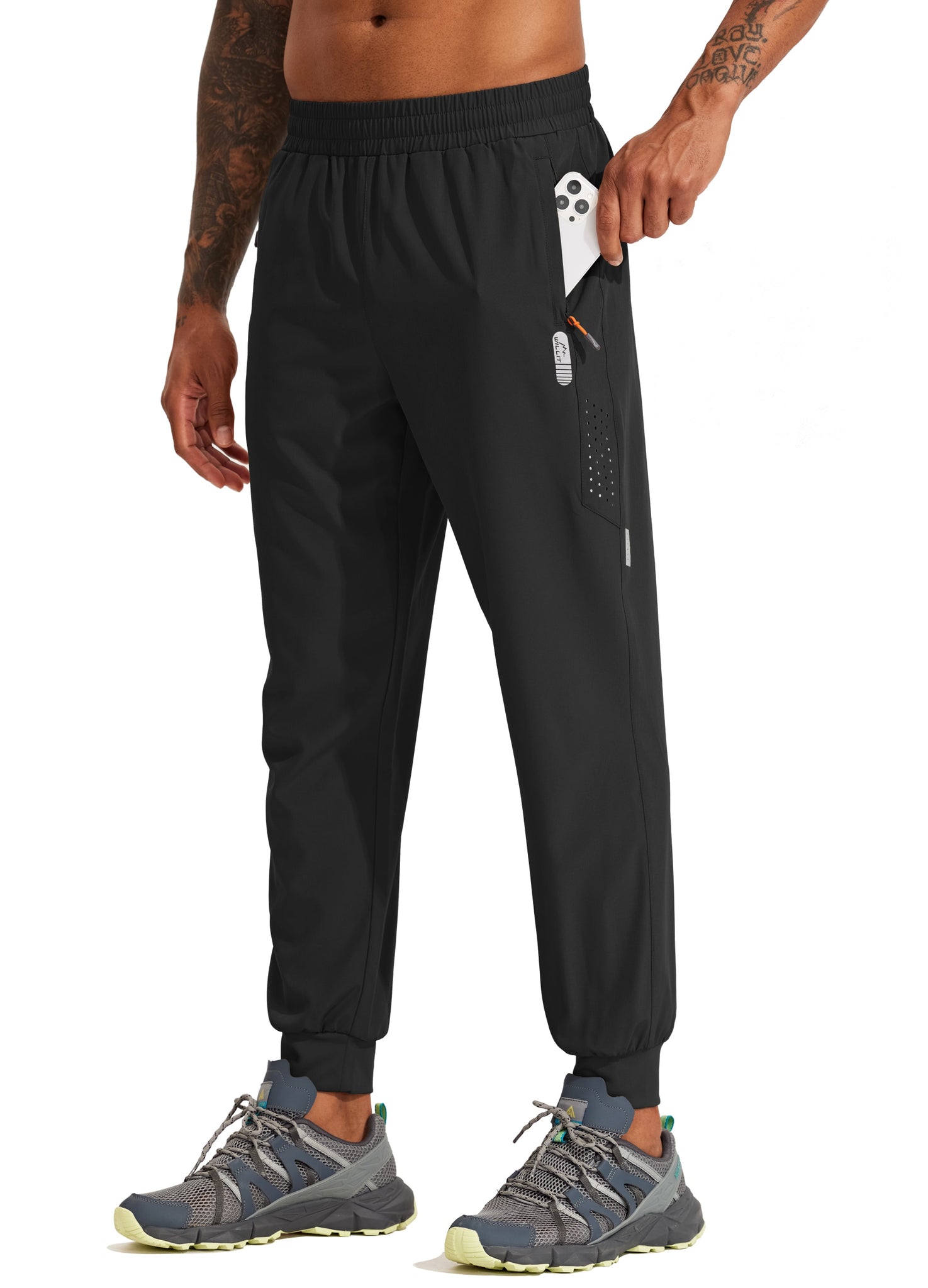 Men's Lightweight Quick Dry Joggers -Zipper Pockets