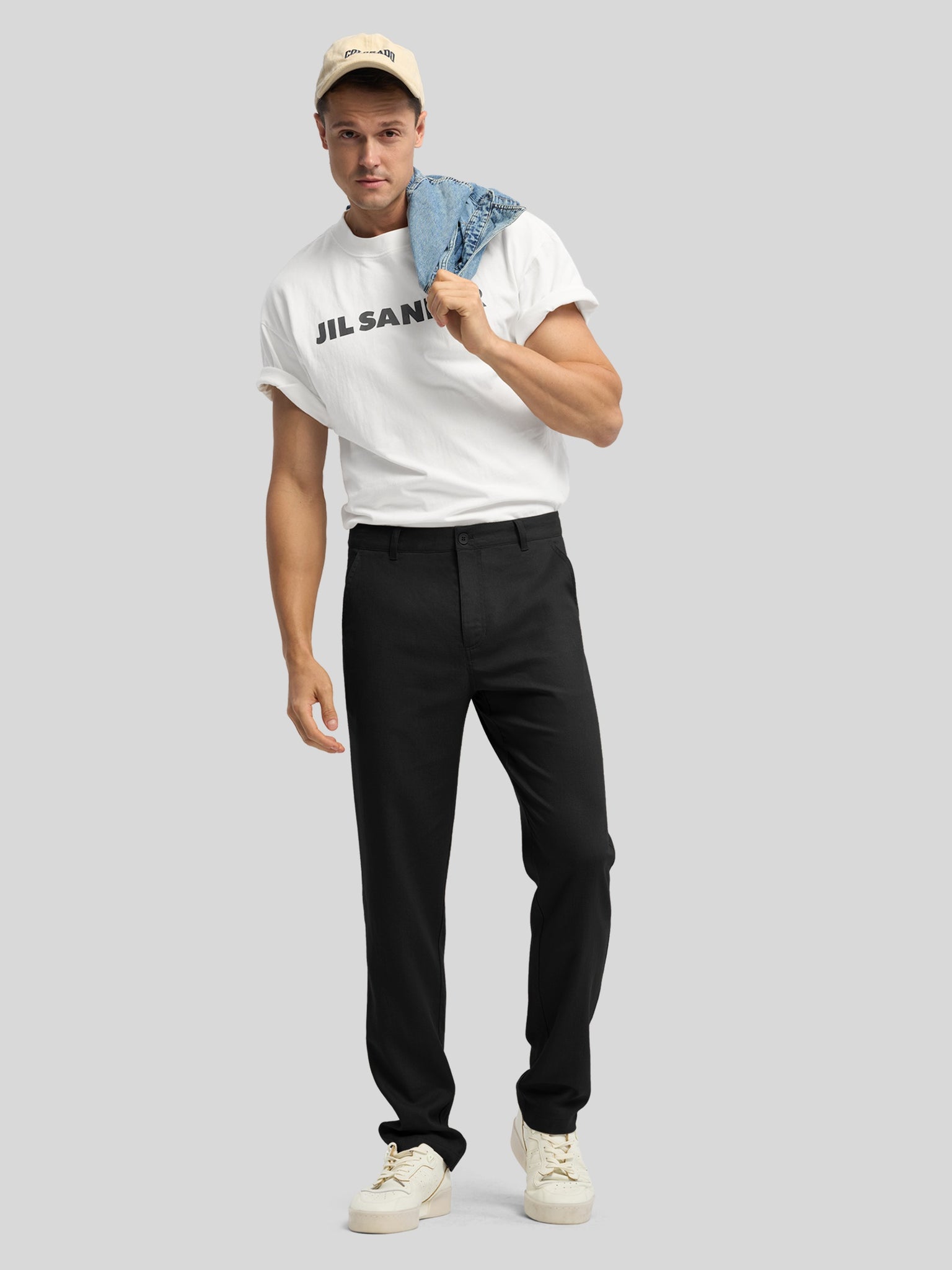 Men's Regular-Fit Linen Trousers-28 Inch