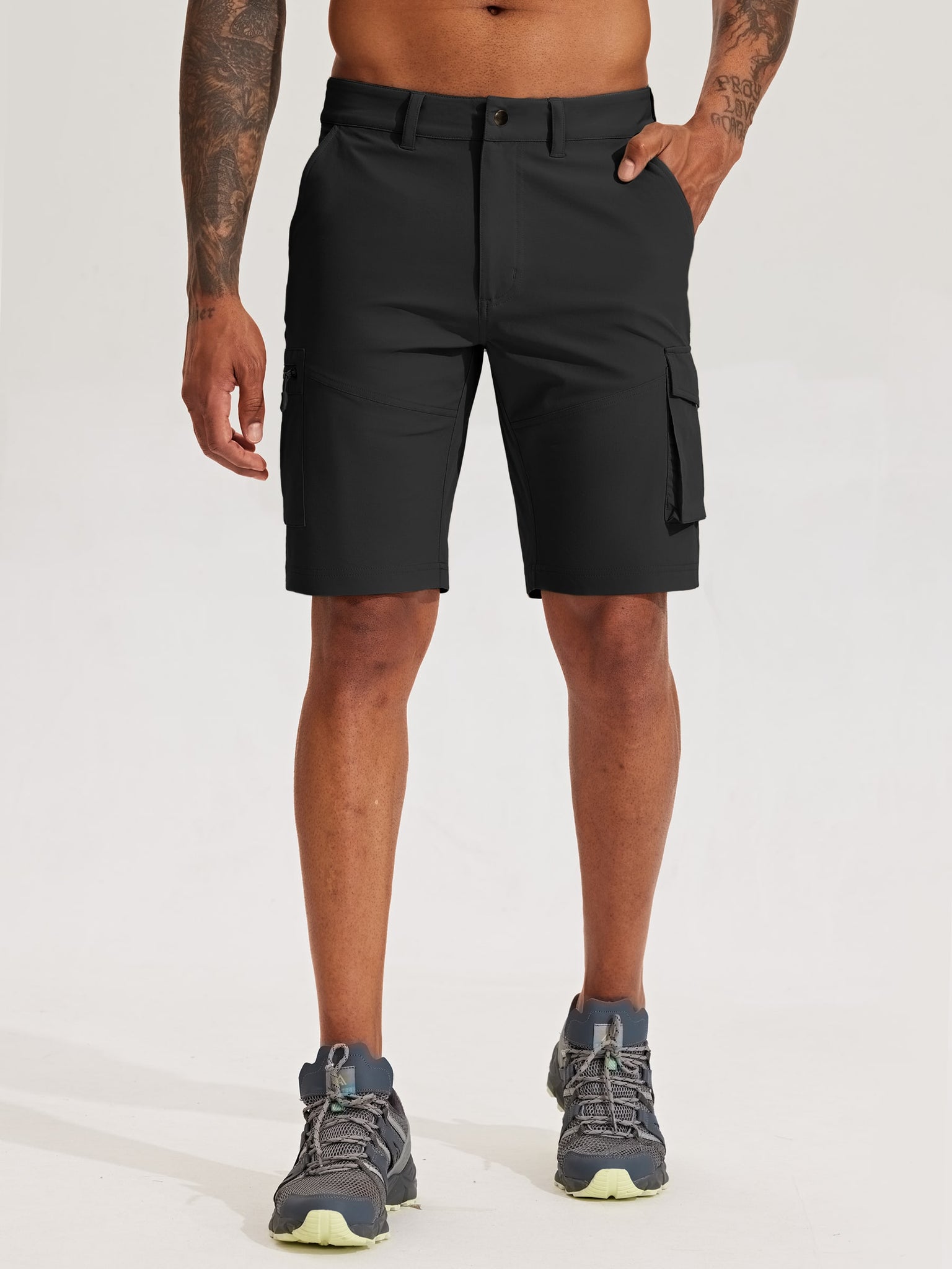 Men's Stretch Cargo Shorts 9 Inch_Black5