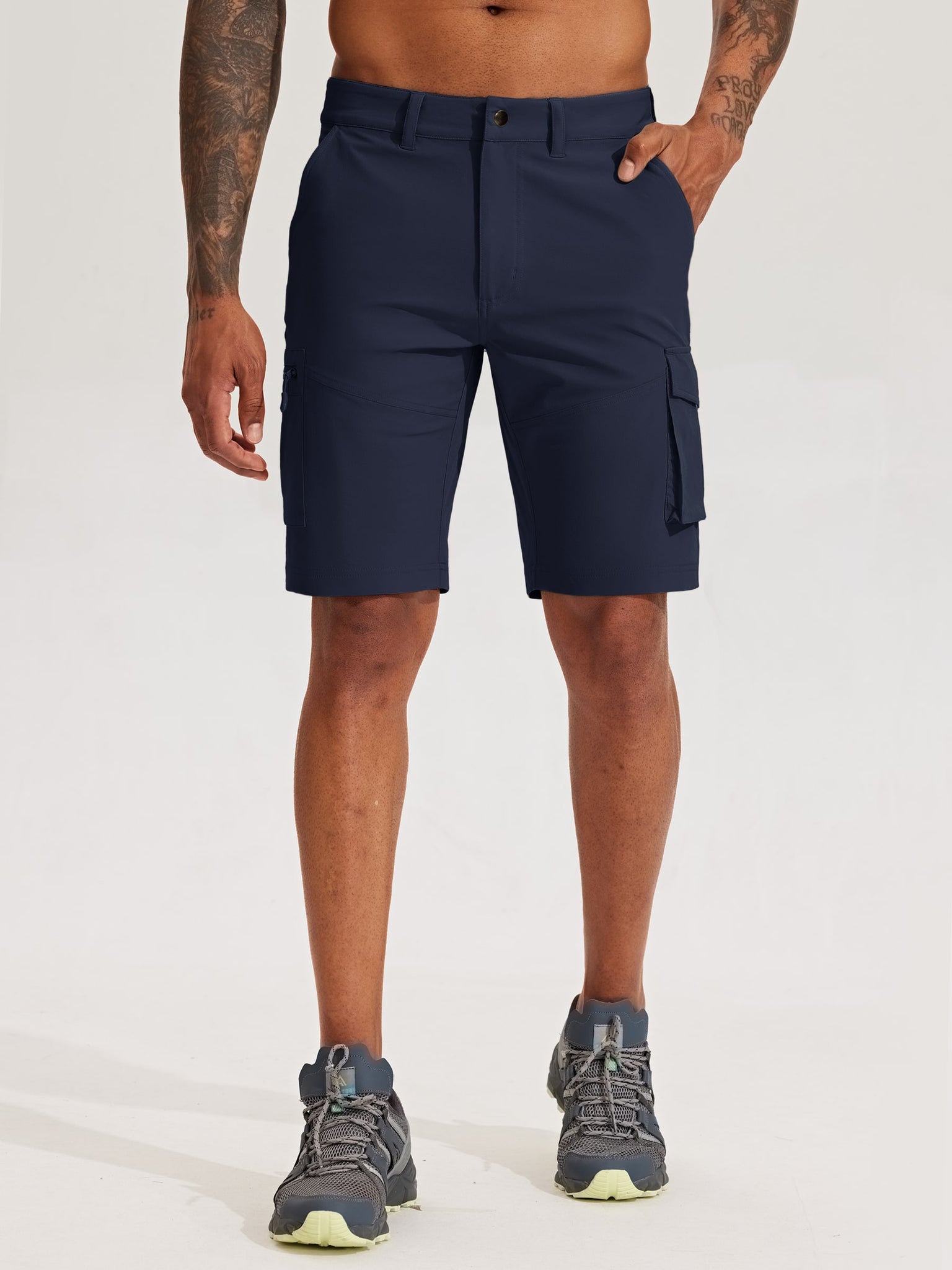 Men's Stretch Cargo Shorts 9 Inch_DeepBlue5