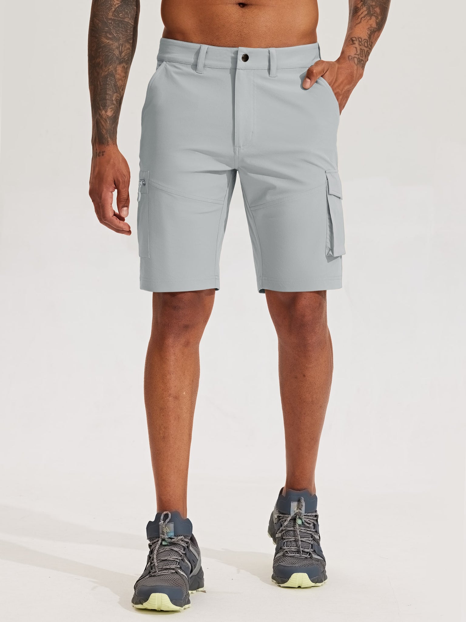 Men's Stretch Cargo Shorts 9 Inch_Gray5