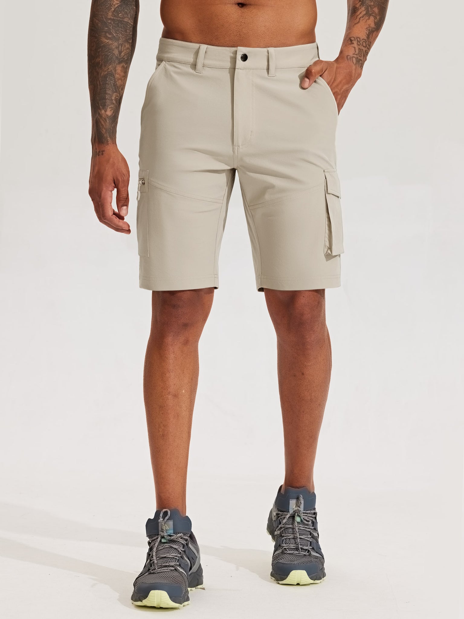 Men's Stretch Cargo Shorts 9 Inch_Khaki5