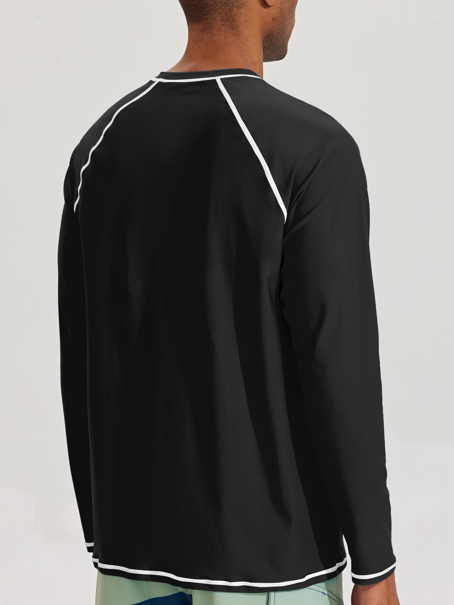 Men's Sun Protection Long Sleeve Shirt_Black_model3