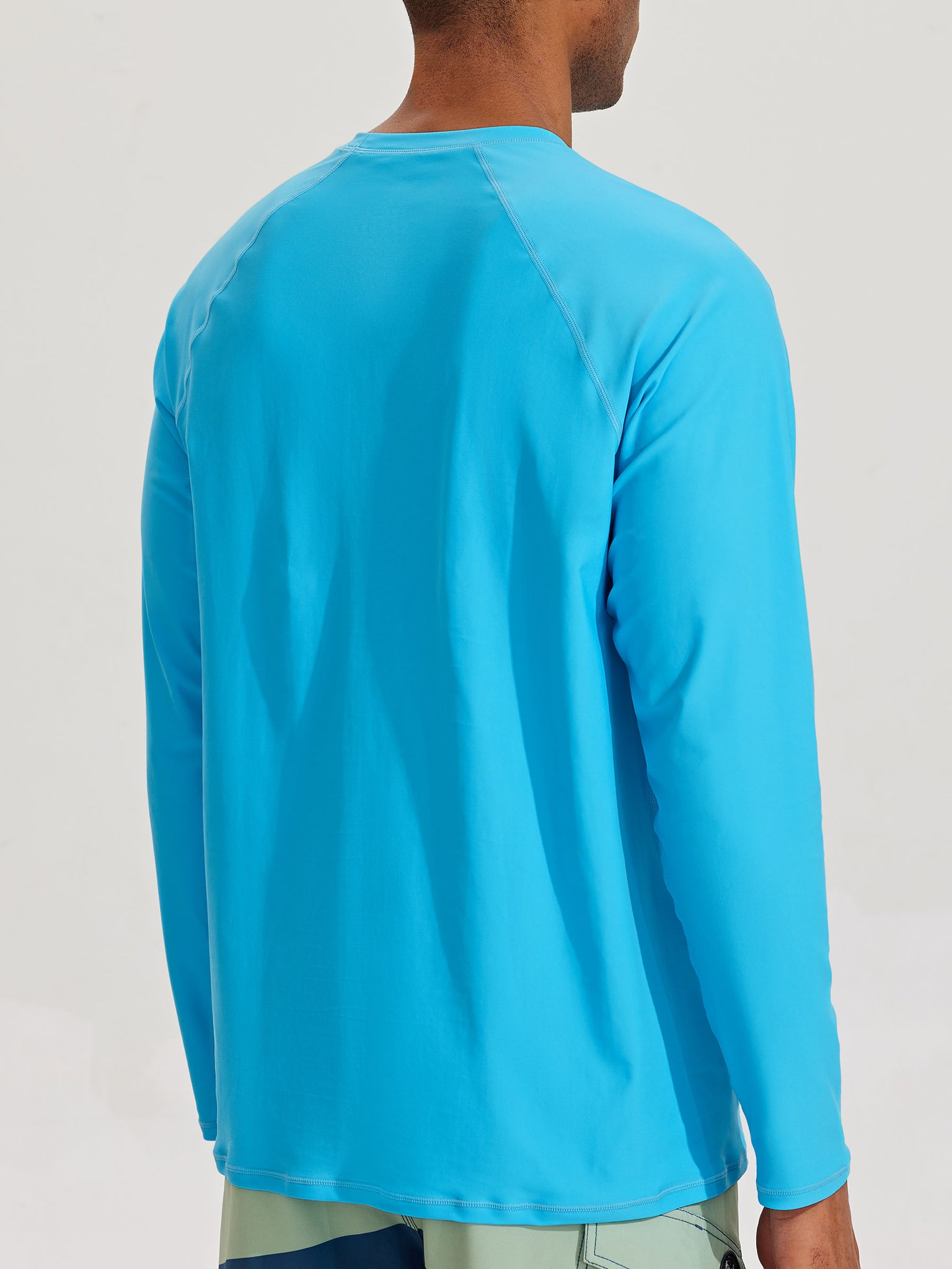 Men's Sun Protection Long Sleeve Shirt_Blue_model3