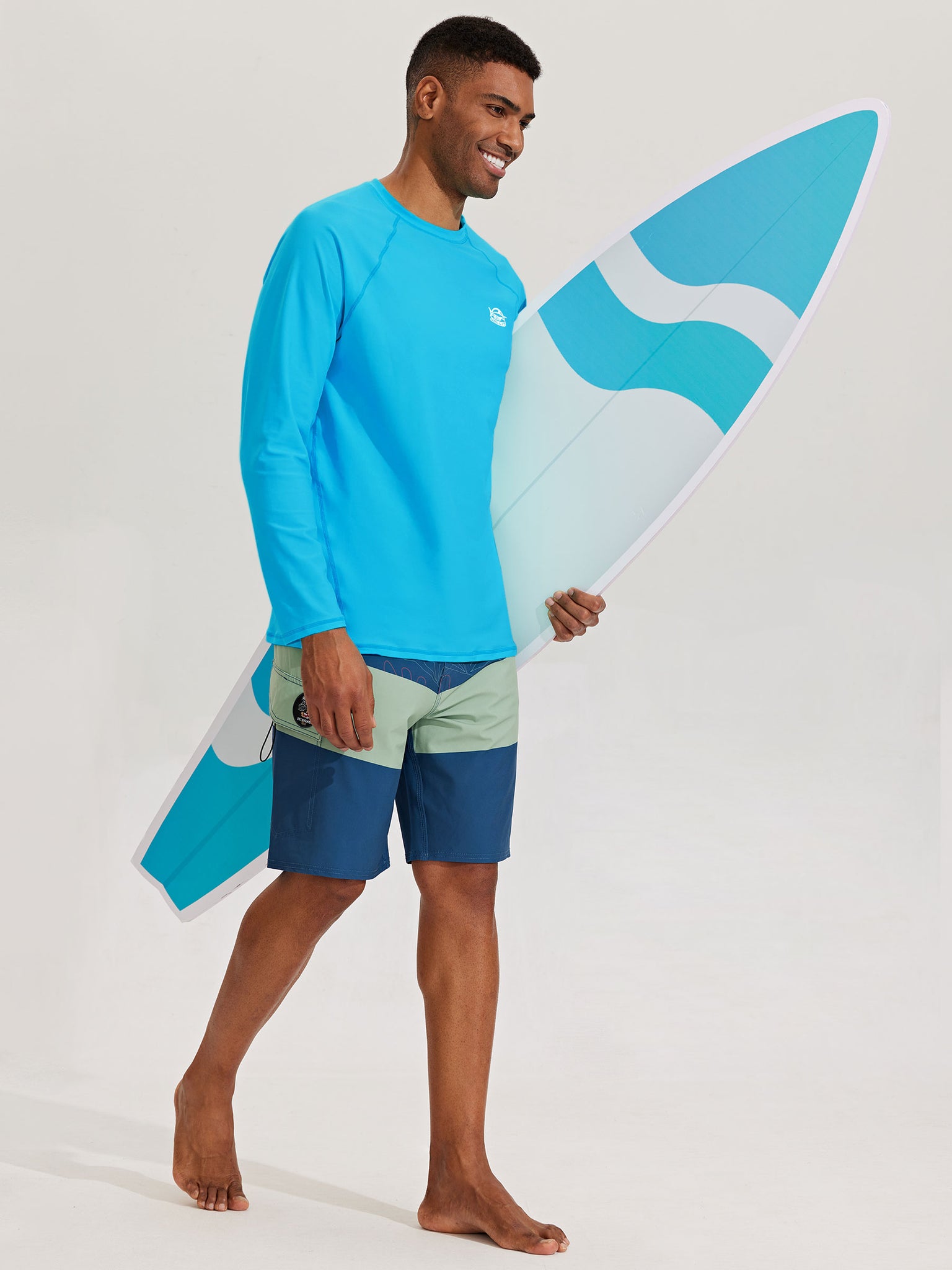 Men's Sun Protection Long Sleeve Shirt_Blue_model7