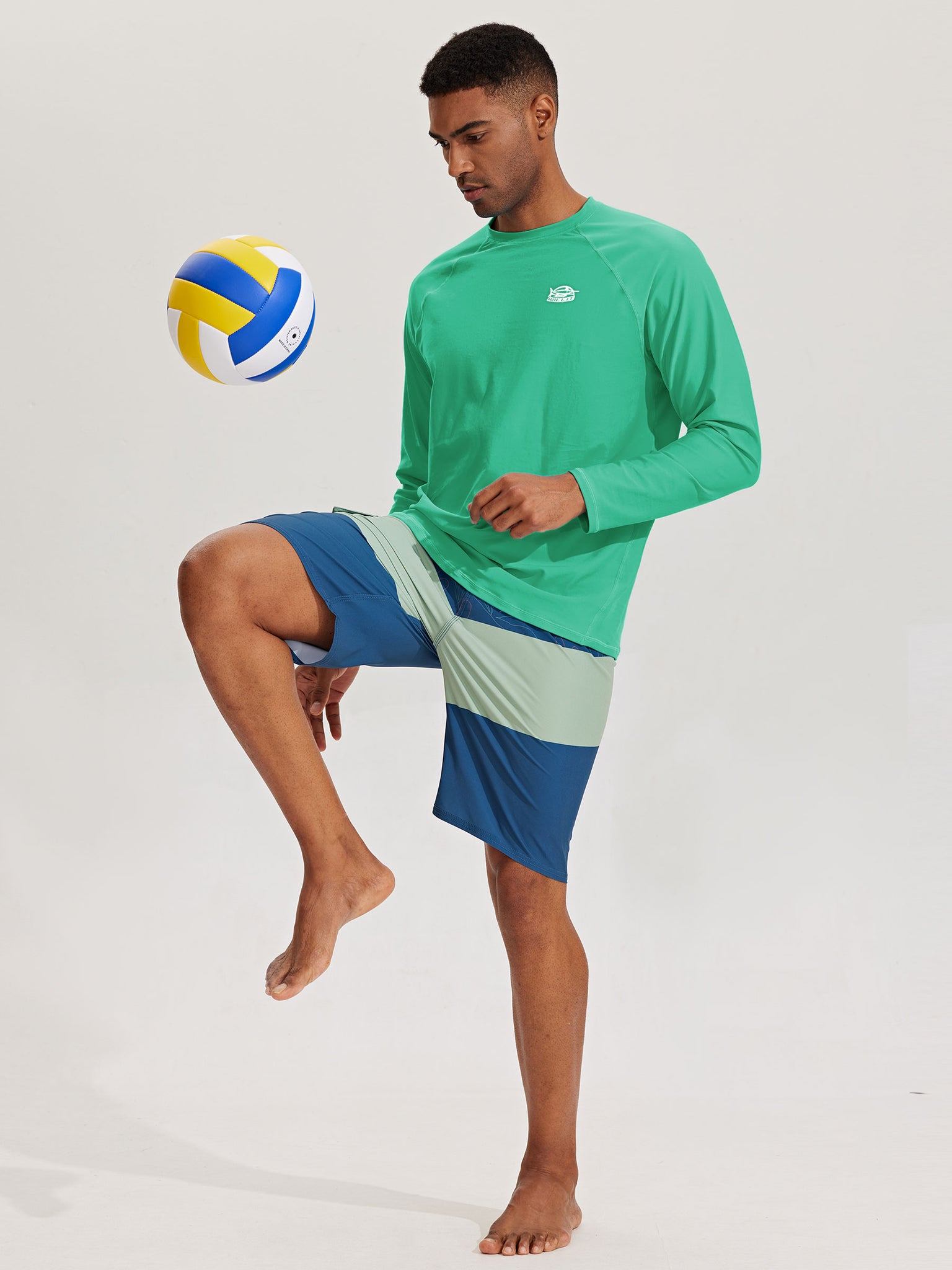 Men's Sun Protection Long Sleeve Shirt_Green_model6