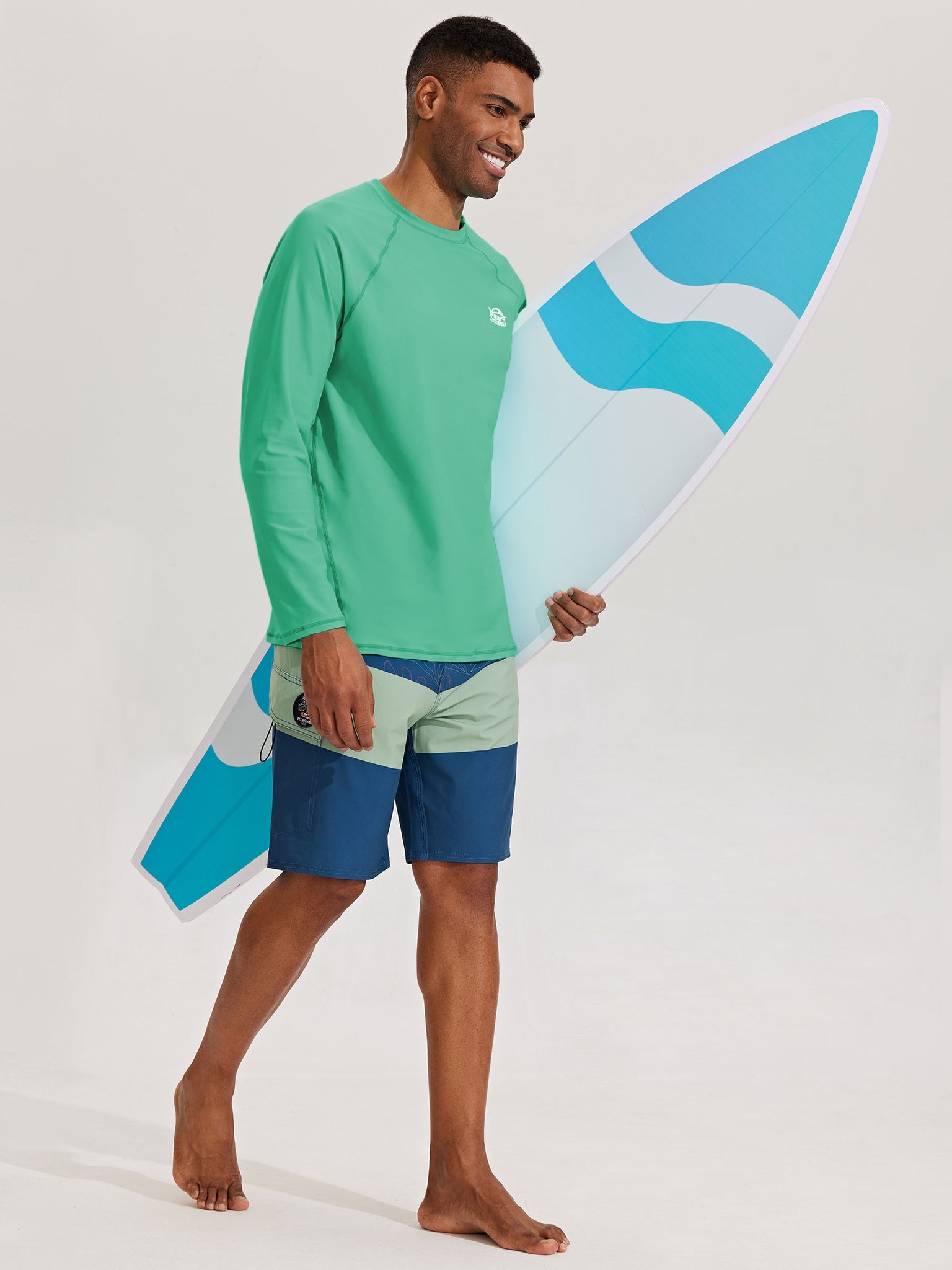 Men's Sun Protection Long Sleeve Shirt_Green_model7
