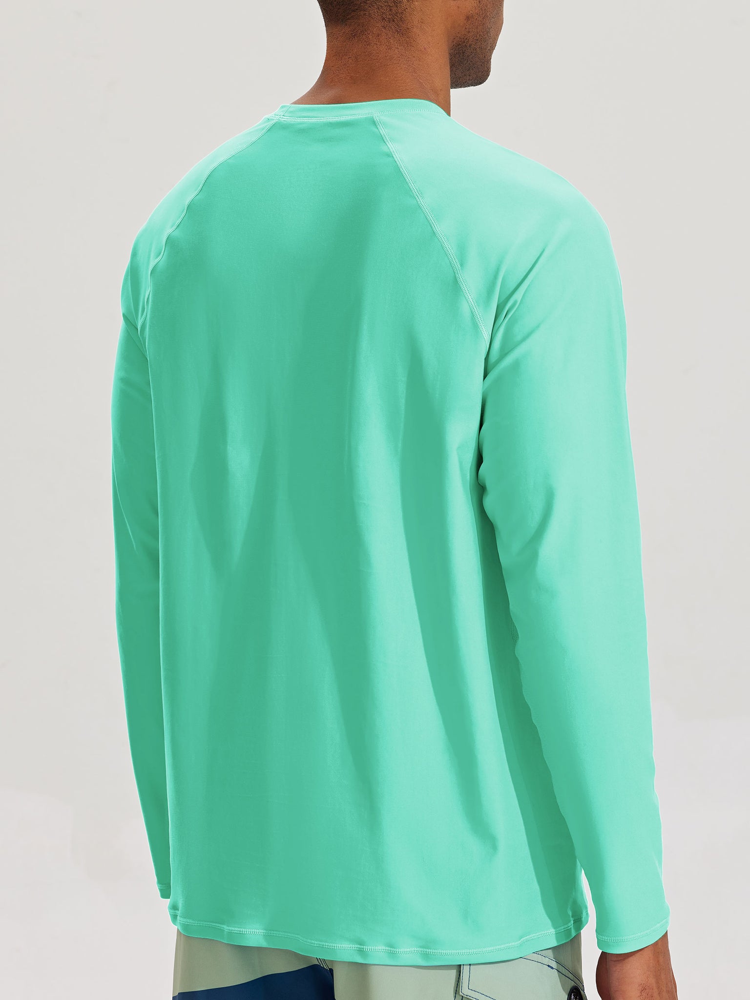 Men's Sun Protection Long Sleeve Shirt_LightGreen_model3