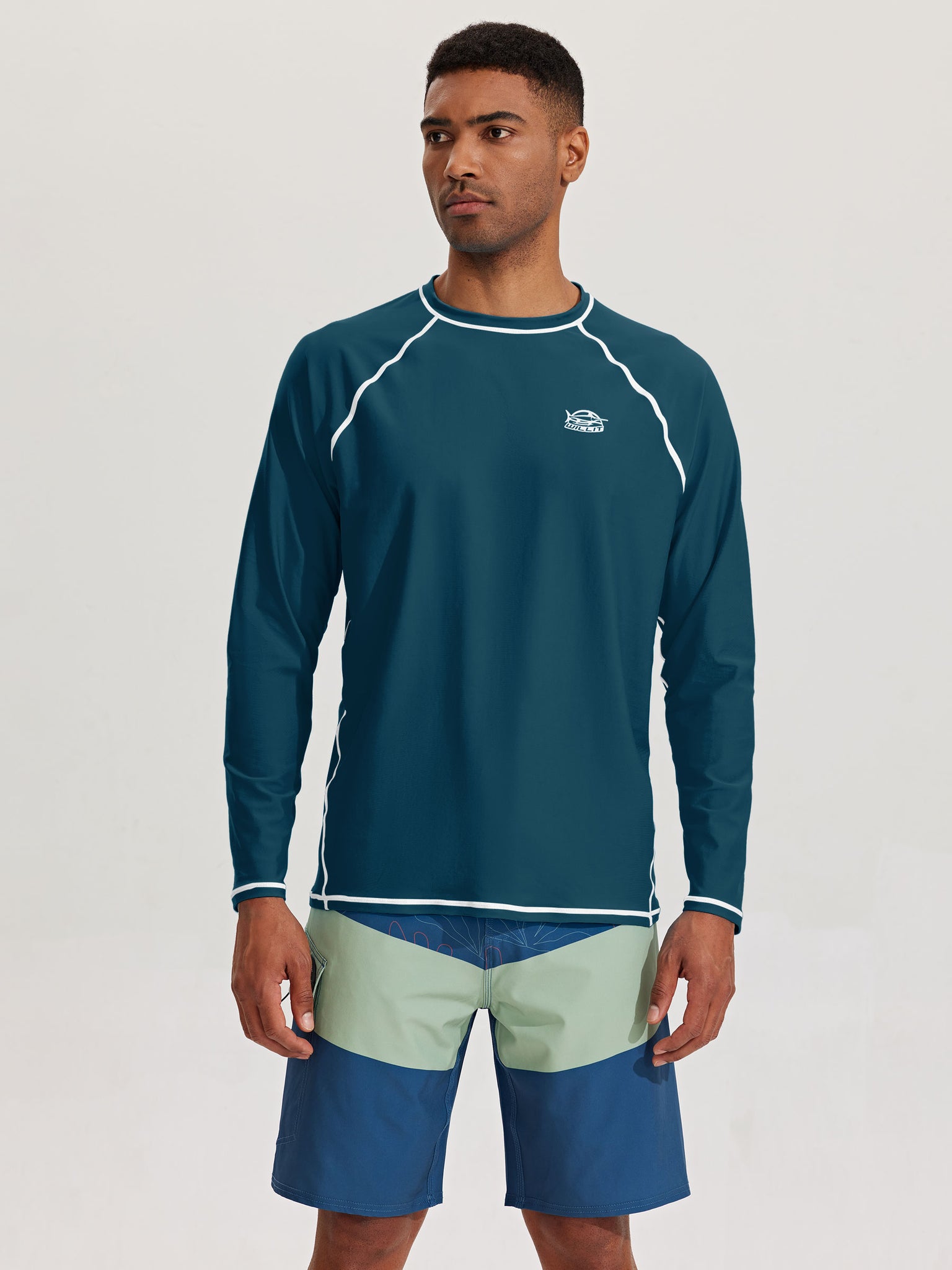 Men's Sun Protection Long Sleeve Shirt_Navy_model2
