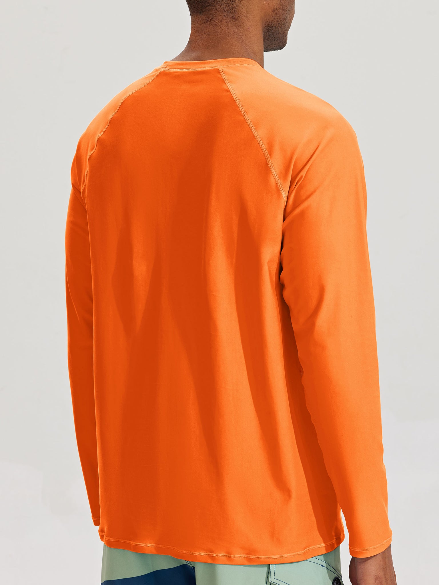 Men's Sun Protection Long Sleeve Shirt_Orange_model3