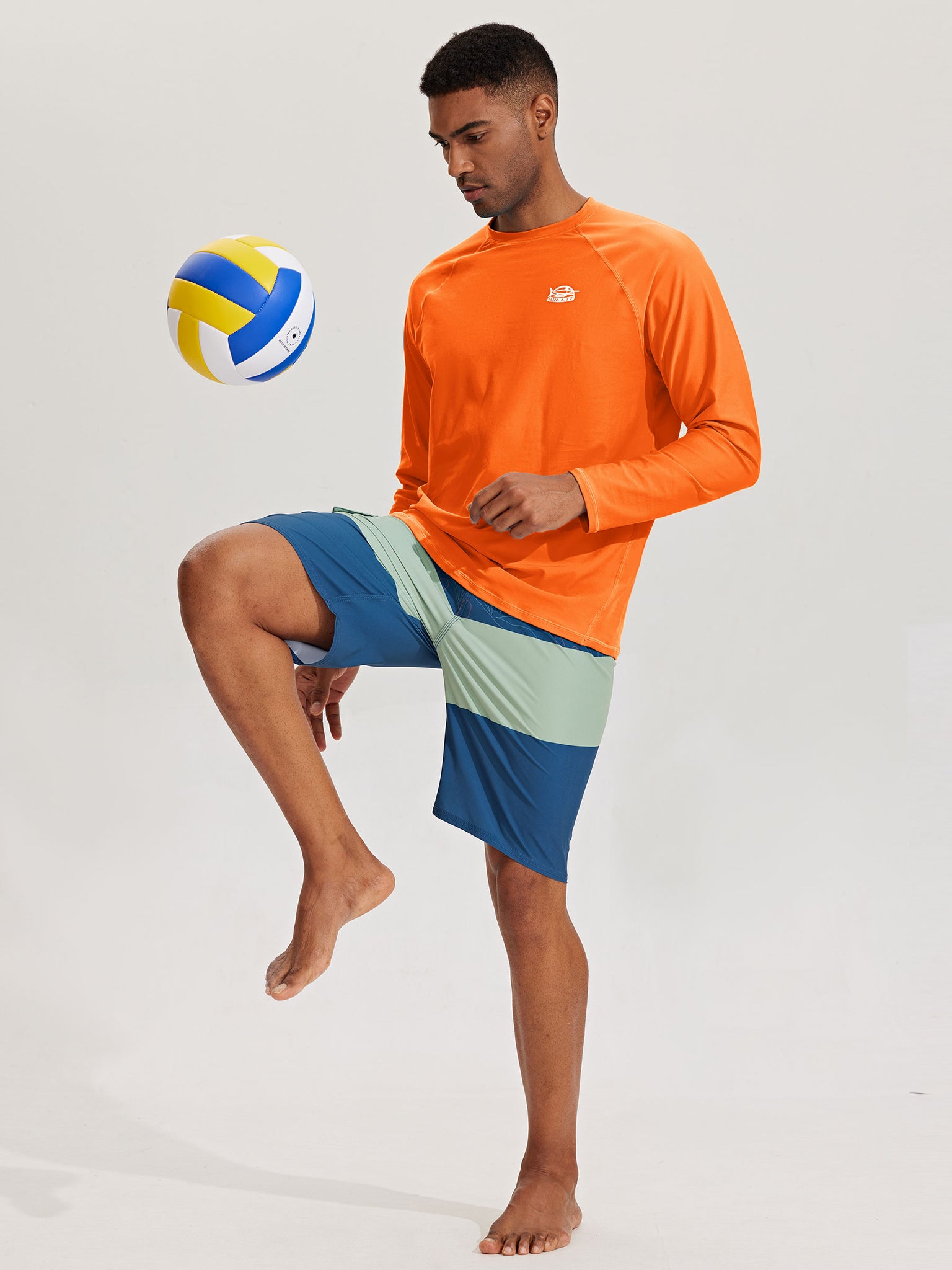 Men's Sun Protection Long Sleeve Shirt_Orange_model6