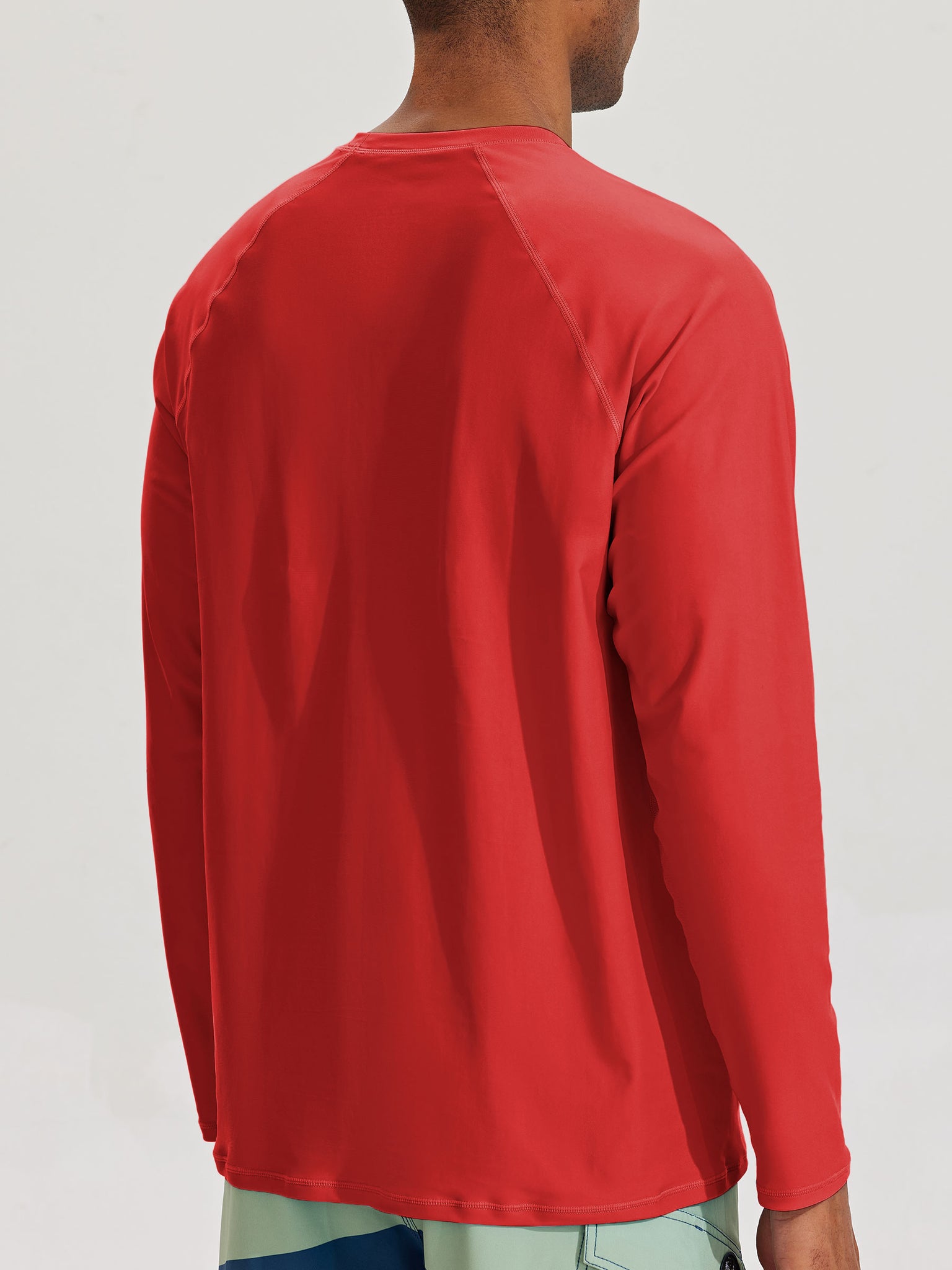 Men's Sun Protection Long Sleeve Shirt_Red_model3