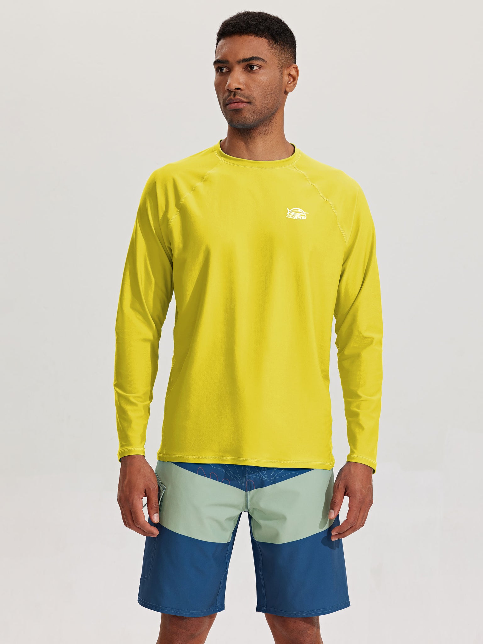 Men's Sun Protection Long Sleeve Shirt_Yellow_model2