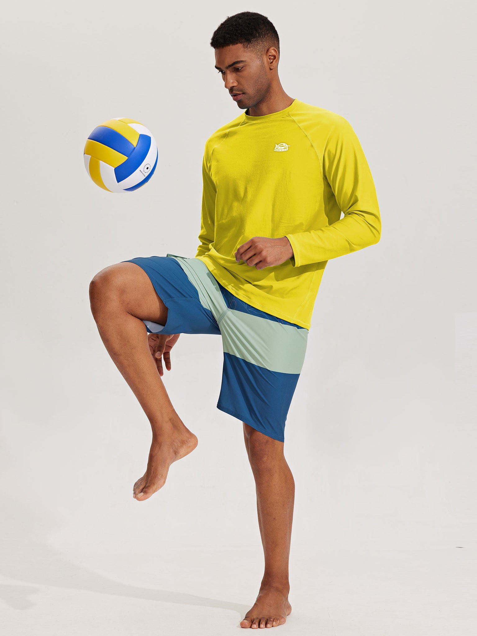 Men's Sun Protection Long Sleeve Shirt_Yellow_model6