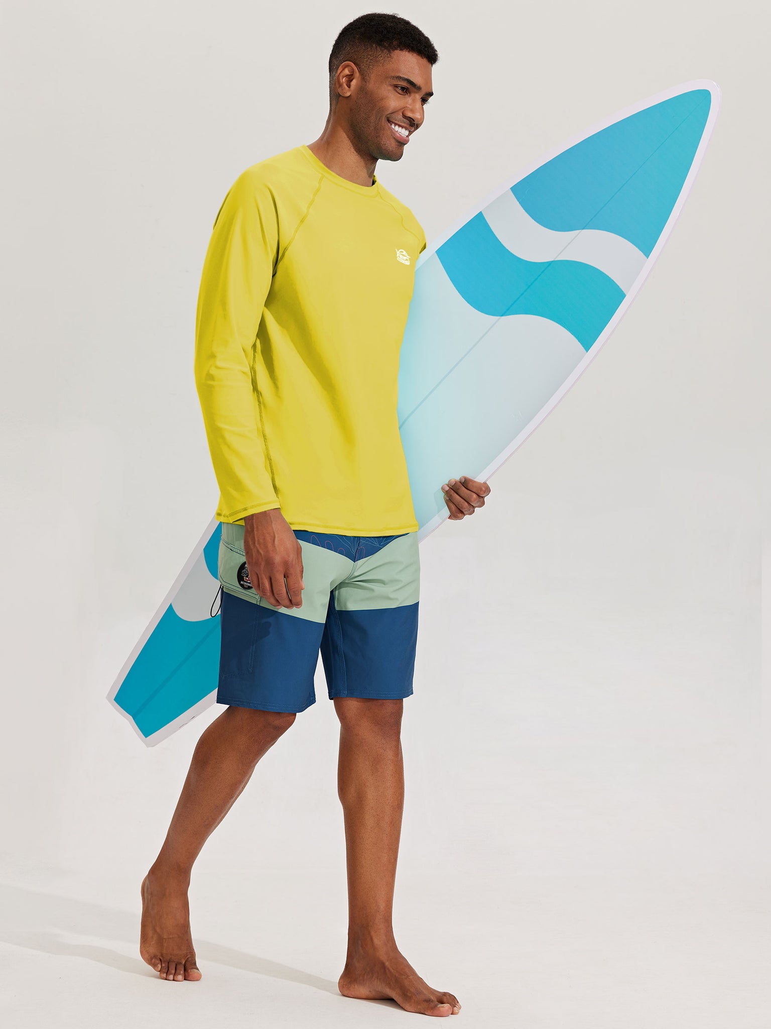 Men's Sun Protection Long Sleeve Shirt_Yellow_model7