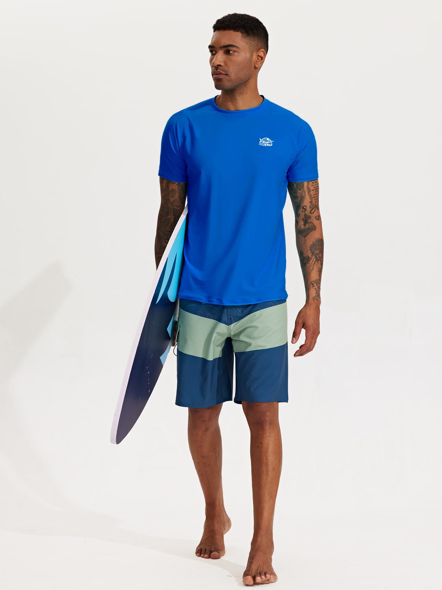 Men's Sun Protection Short Sleeve Shirt_BrilliantBlue_model2