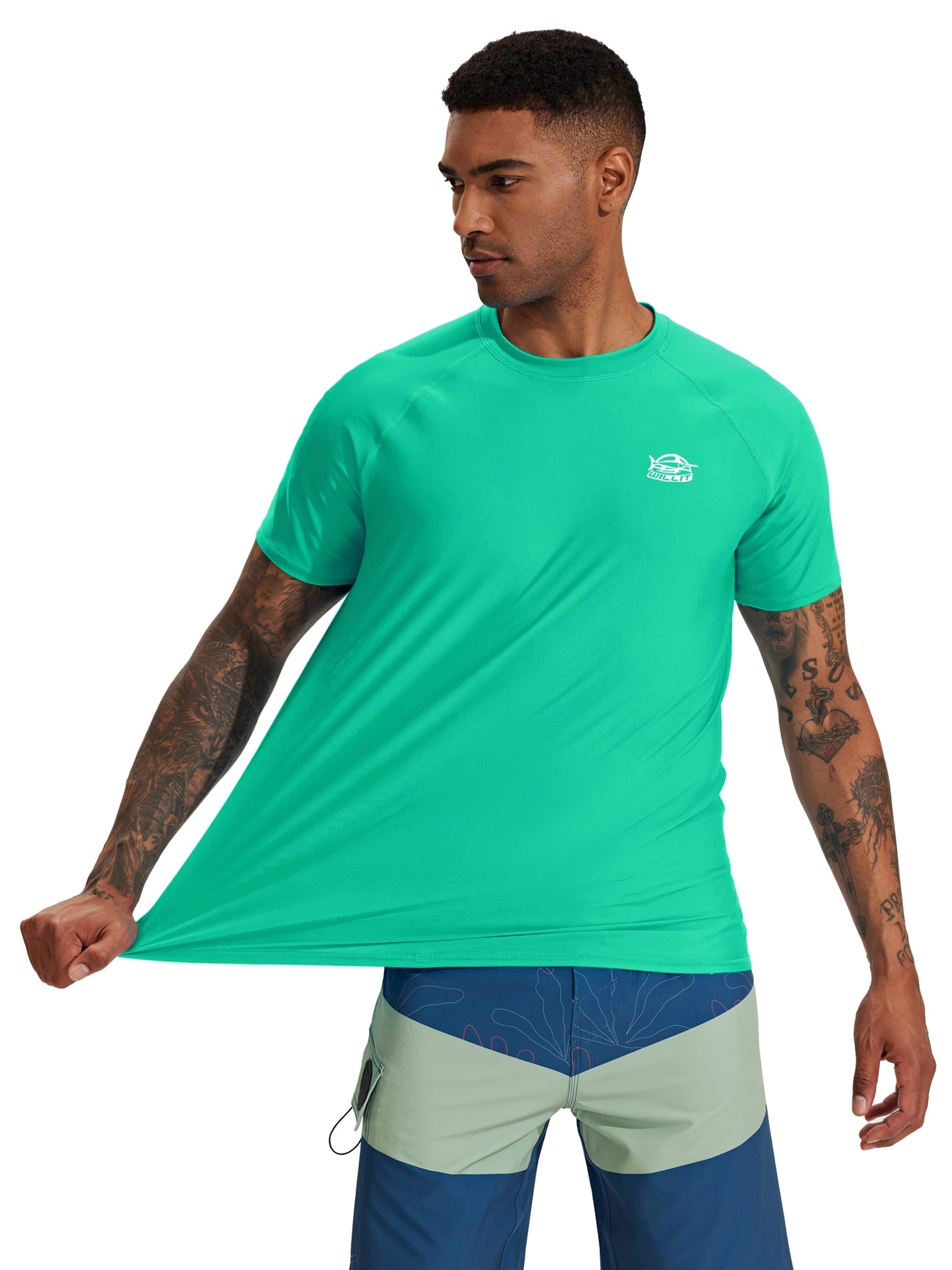 Men's Sun Protection Short Sleeve Shirt_DeepGray_model1