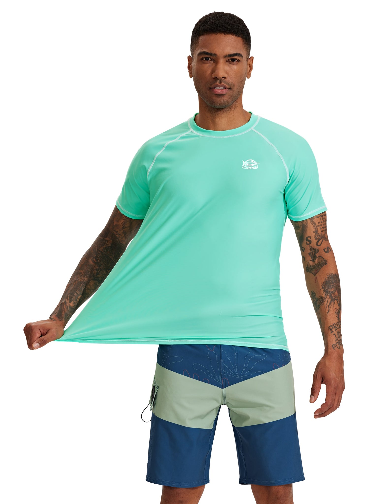 Men's Sun Protection Short Sleeve Shirt_LightGreen4