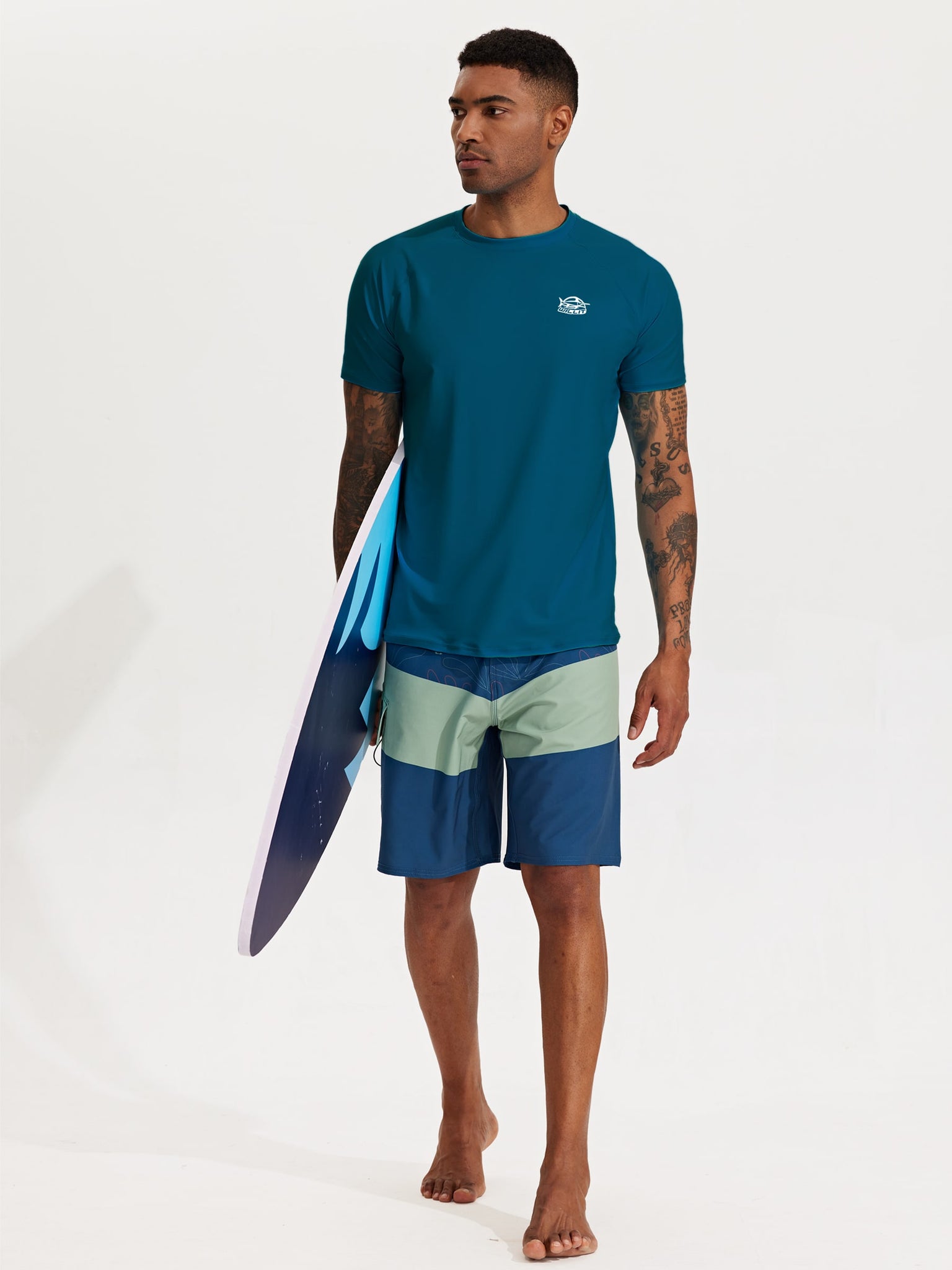 Men's Sun Protection Short Sleeve Shirt_Navy_model2
