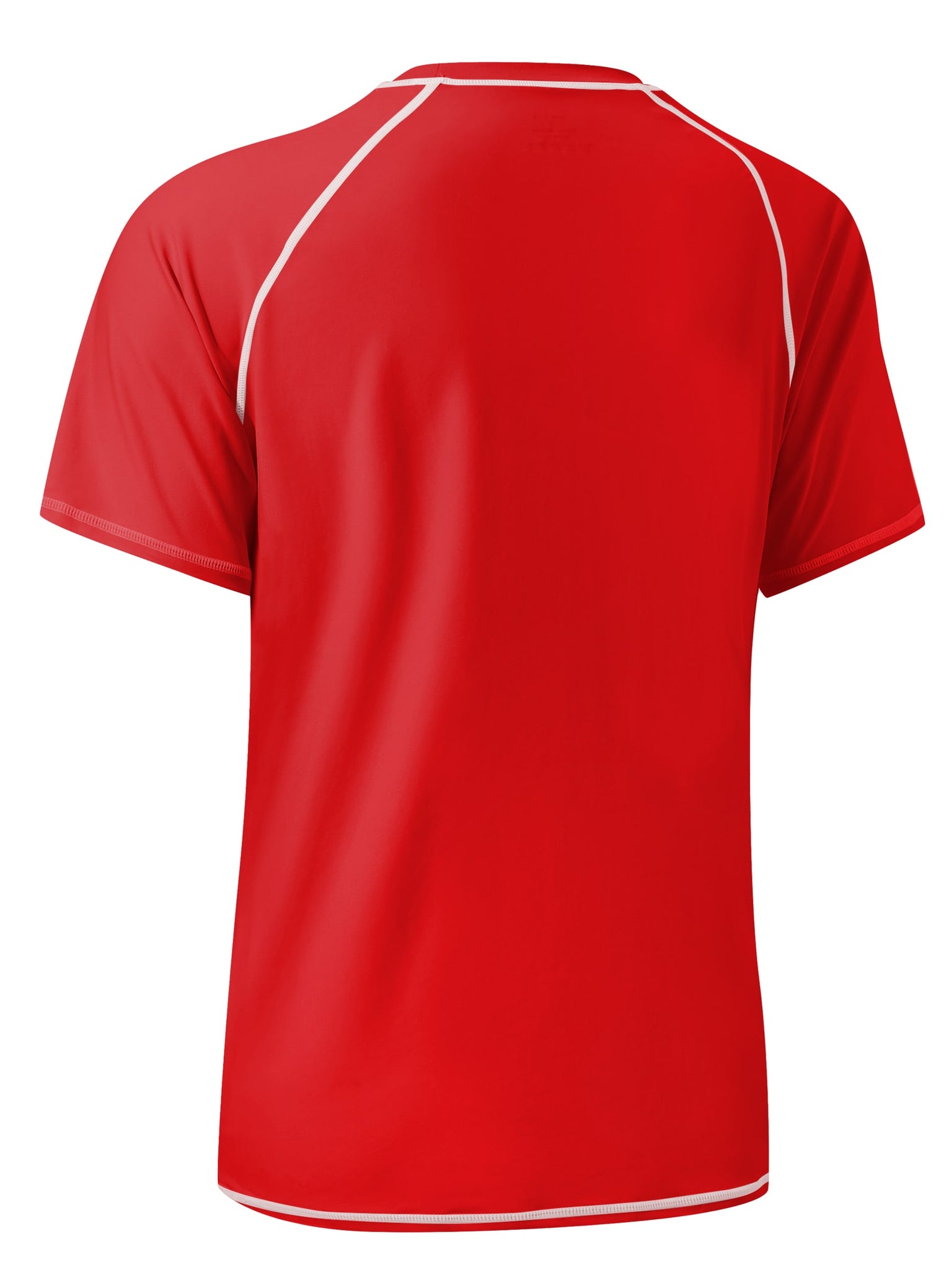 Men's Sun Protection Short Sleeve Shirt_Red_laydown2