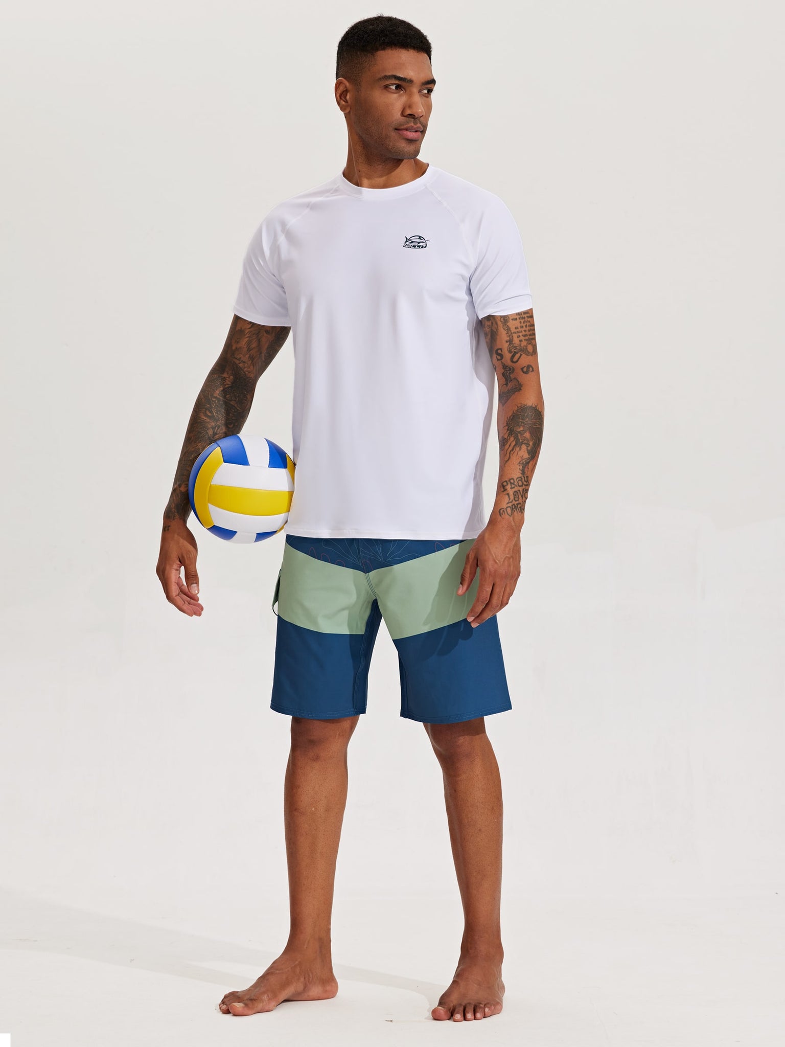 Men's Sun Protection Short Sleeve Shirt_White_model3