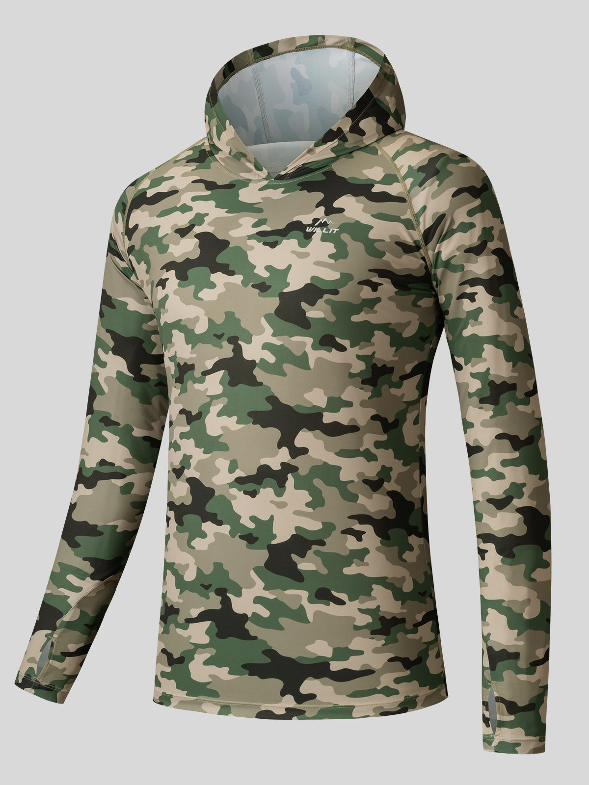 Willit Men's UPF 50+ Hooded Sun Shirt in Camo