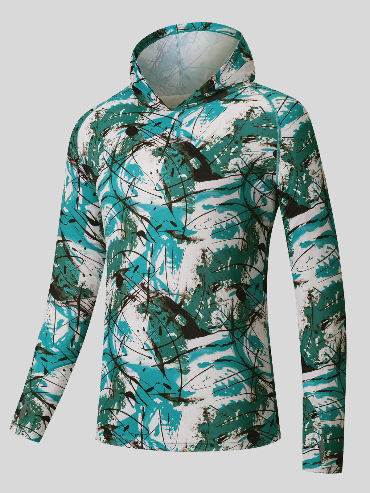 Willit Men's UPF 50+ Hooded Sun Shirt in Camo