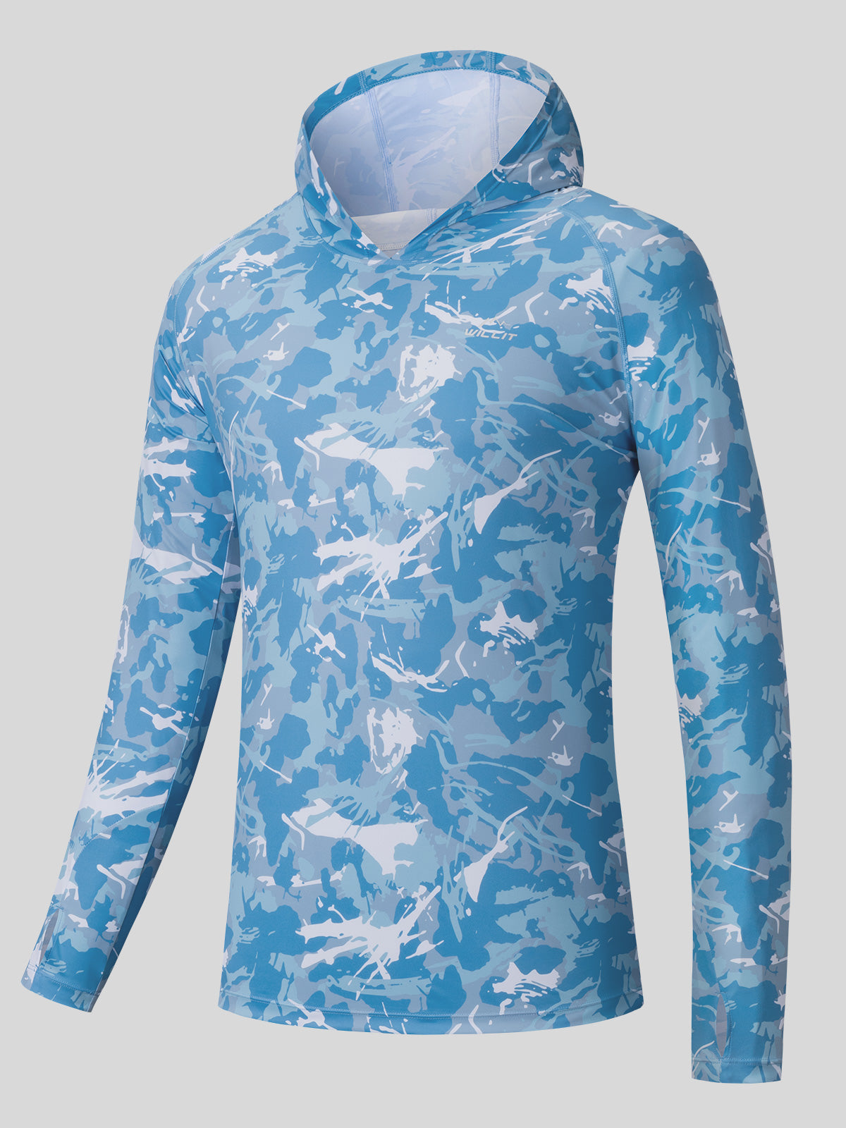 Willit Men's UPF 50+ Hooded Sun Shirt in Camo