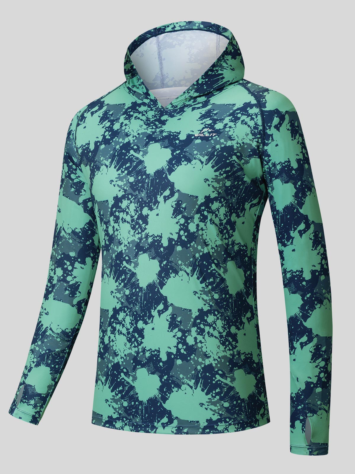 Willit Men's UPF 50+ Hooded Sun Shirt in Camo
