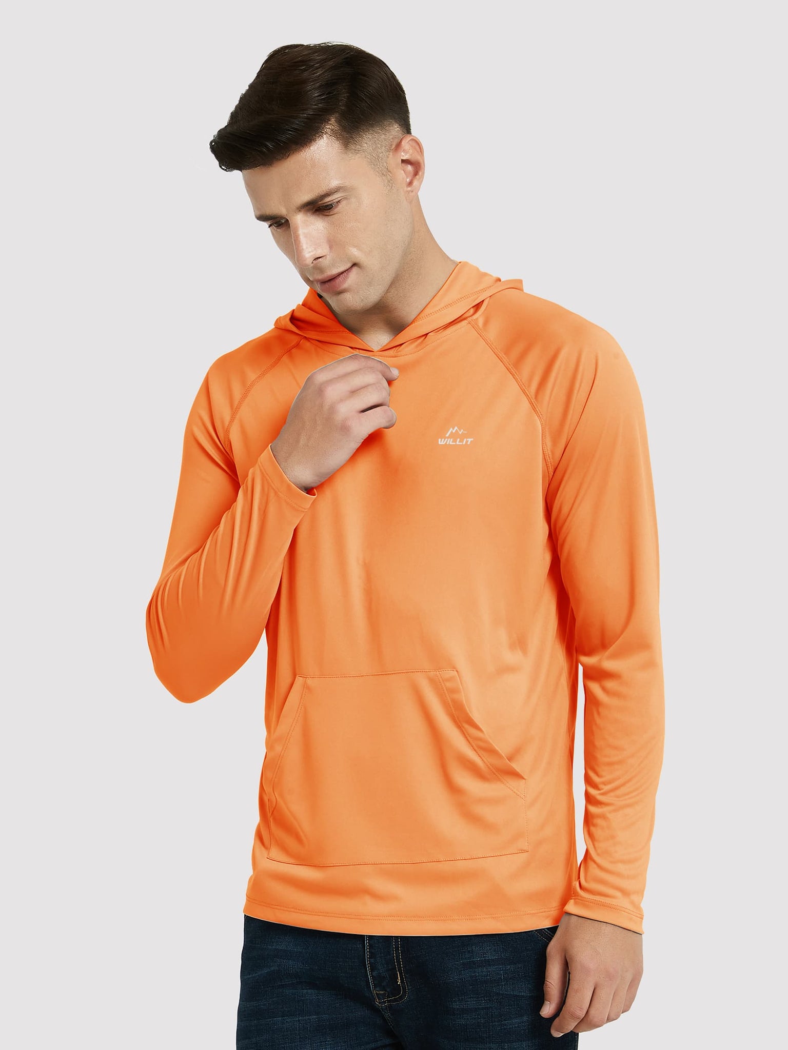 Men's Sun Protection Long Sleeve Shirts_Orange_model1