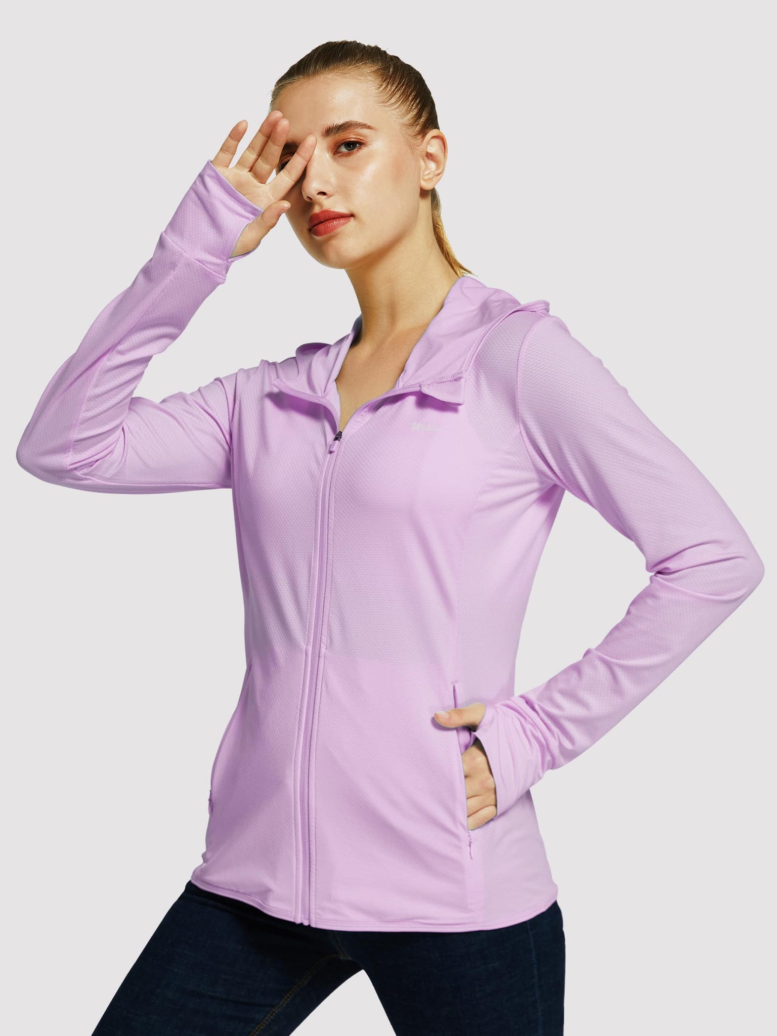 Willit Women's Outdoor Sun Protection Jacket Full Zip_Purple_model3