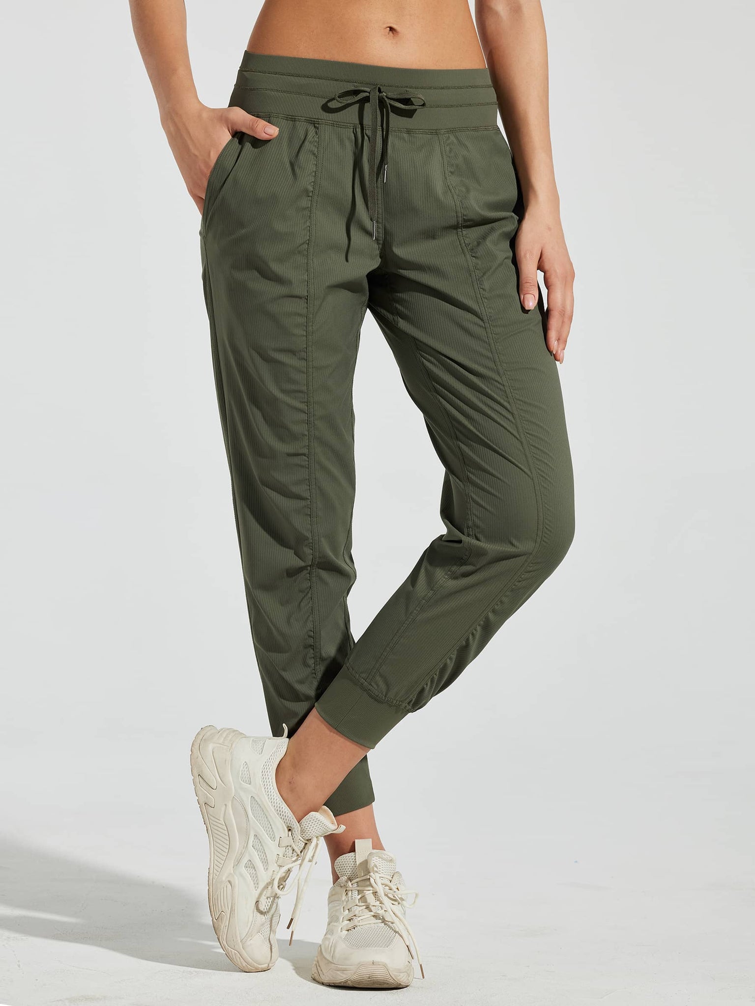 Willit Women's Casual Joggers_ArmyGreen_model3