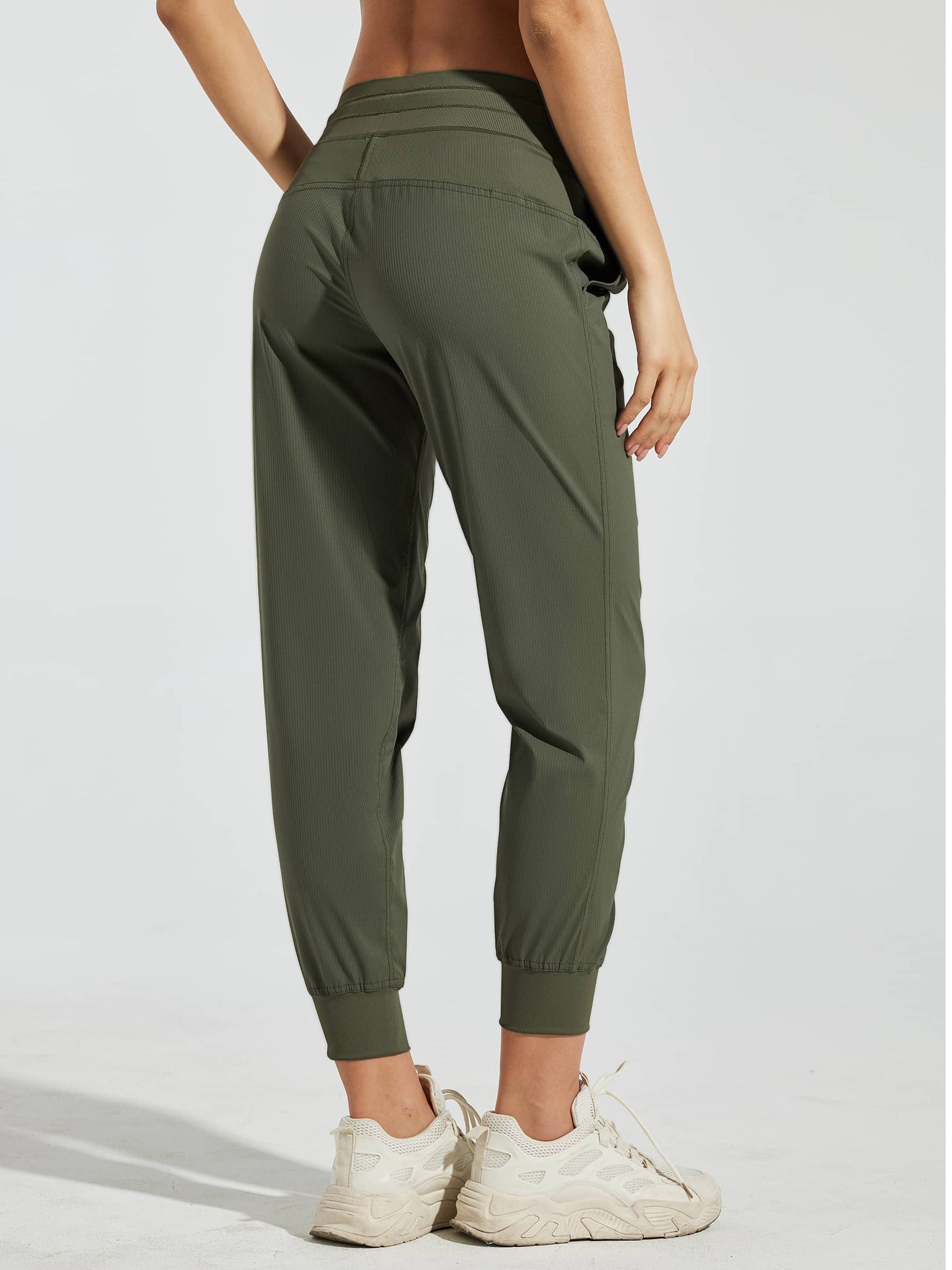 Willit Women's Casual Joggers_ArmyGreen_model2