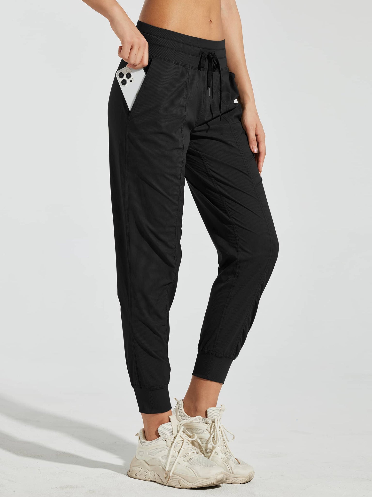 Willit Women's Casual Joggers_Black_model1