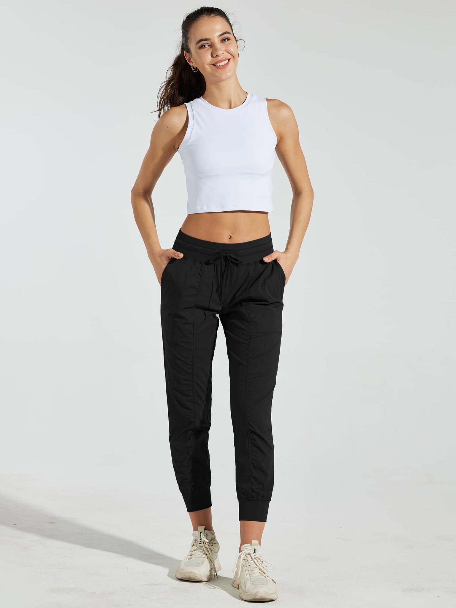 Willit Women's Casual Joggers_Black_model6