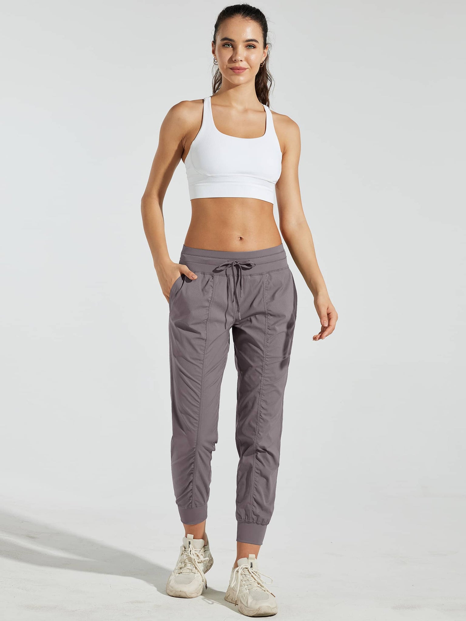 Willit Women's Casual Joggers_Brown_model4