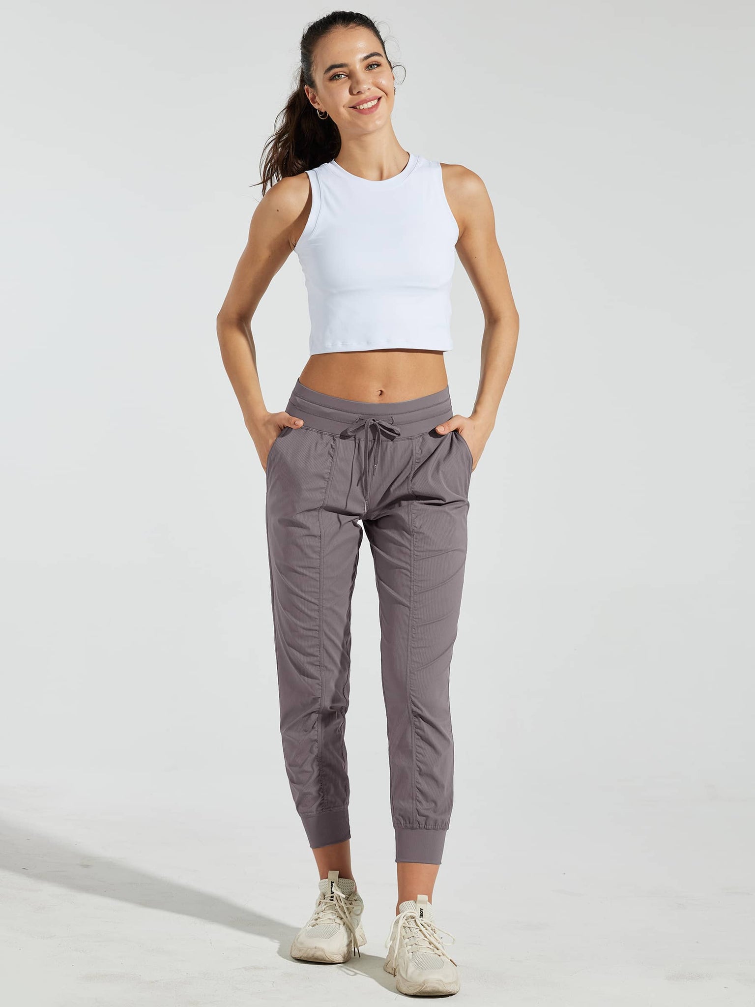 Willit Women's Casual Joggers_Brown_model3