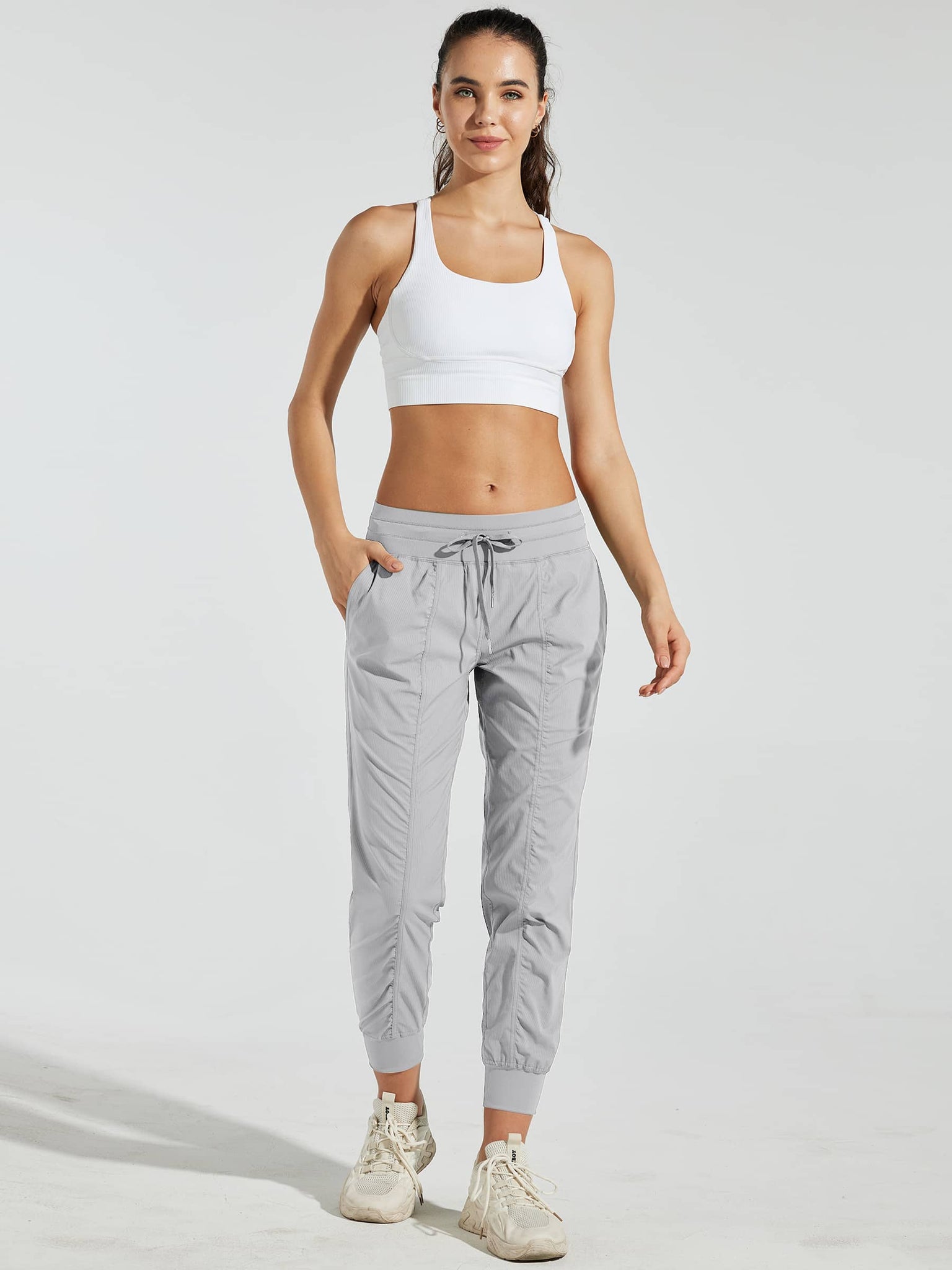 Willit Women's Casual Joggers_Gray_model3