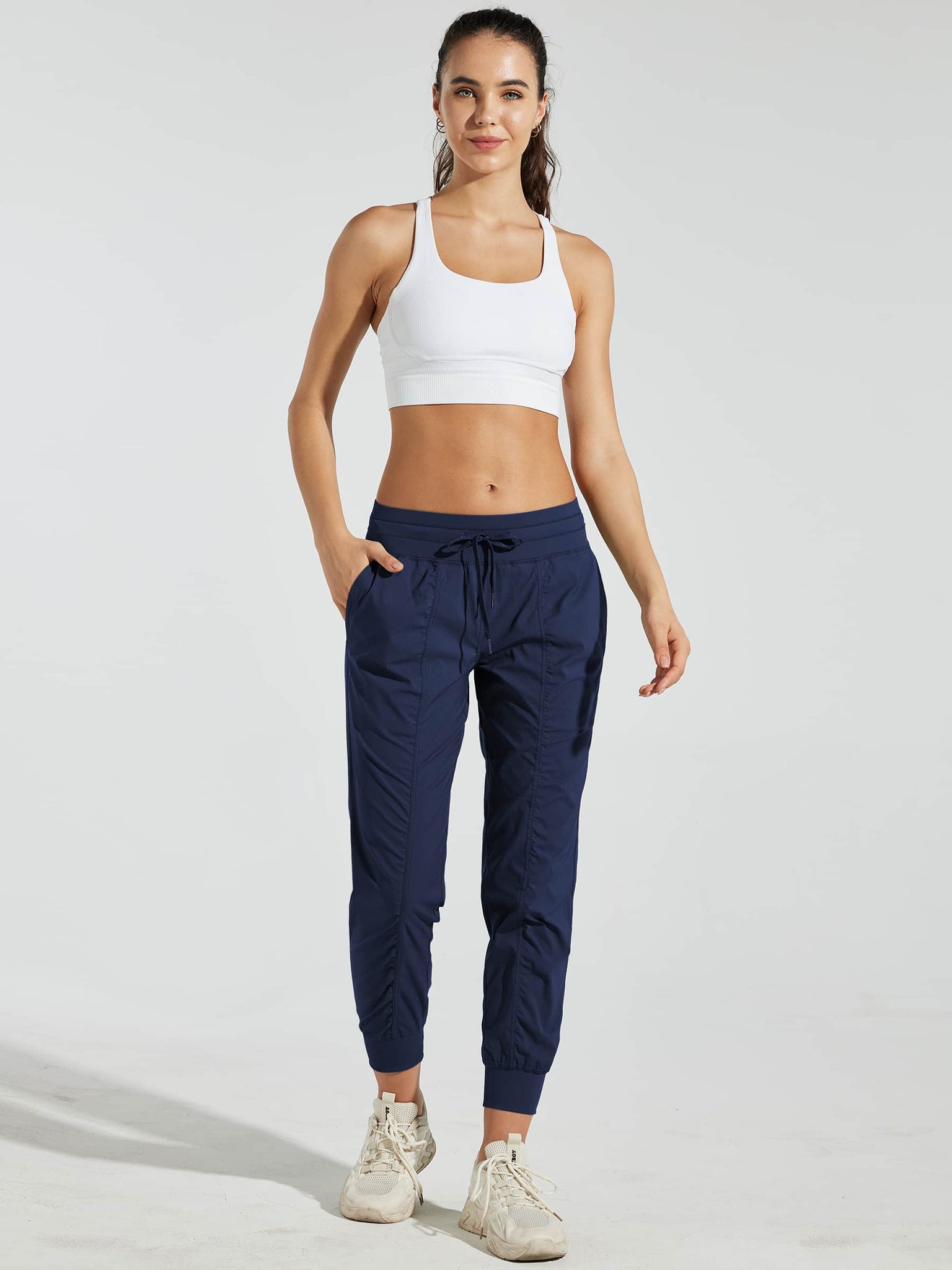 Willit Women's Casual Joggers_Navy_model3