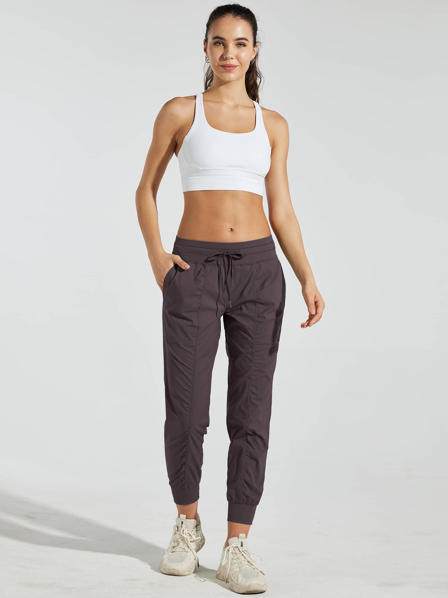 Willit Women's Casual Joggers_Shale_model2