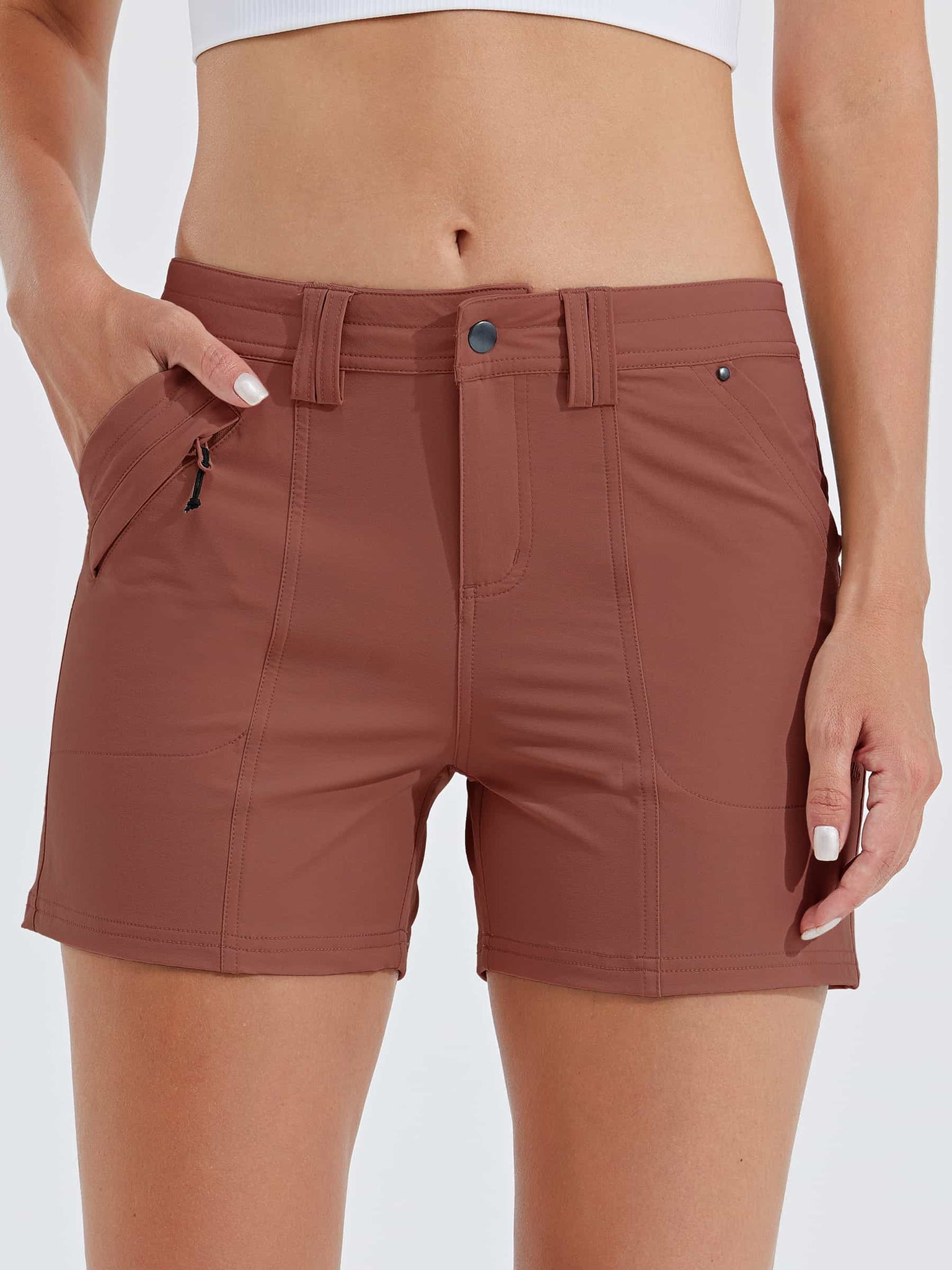 Women's Outdoor Golf Hiking Shorts_Cacao1