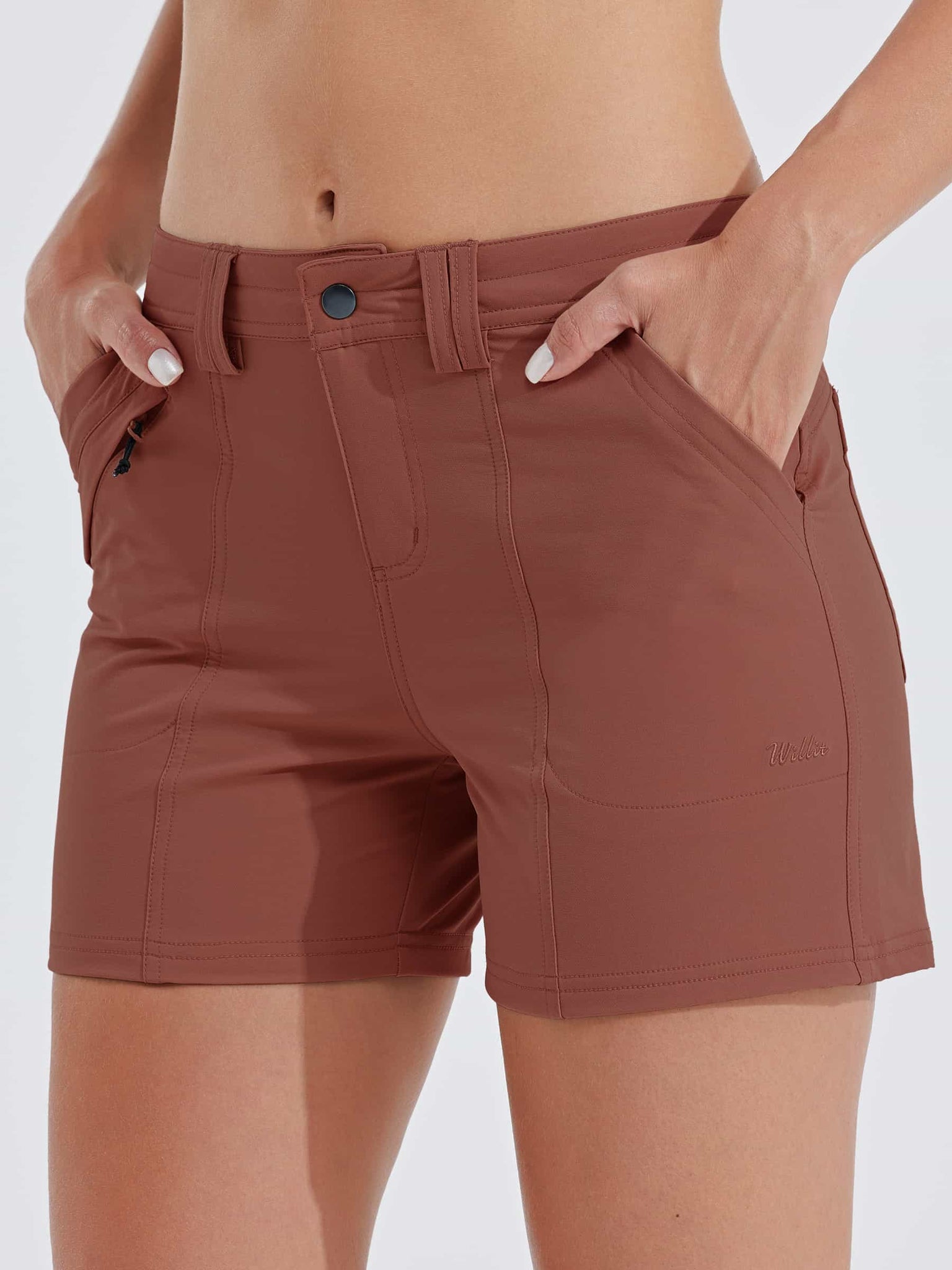 Women's Outdoor Golf Hiking Shorts_Cacao3