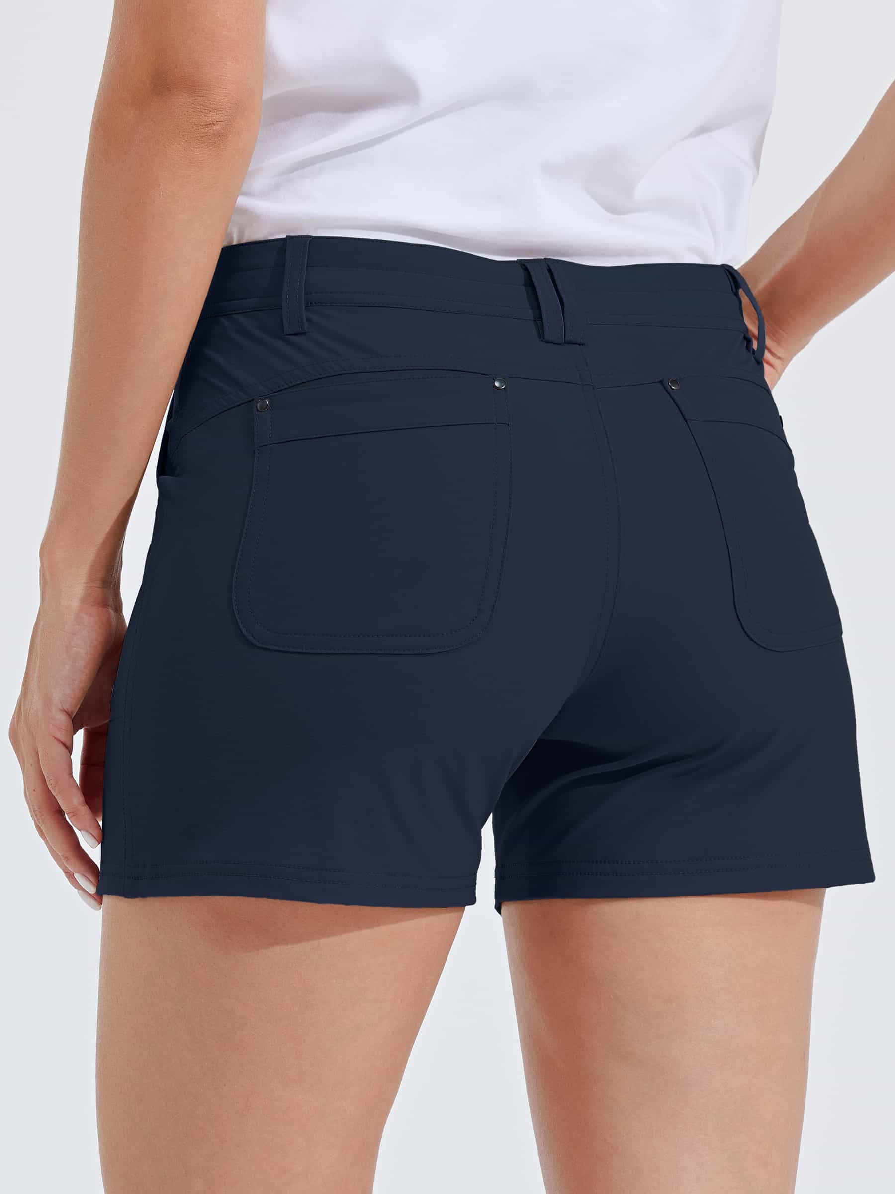 navy walking shorts womens