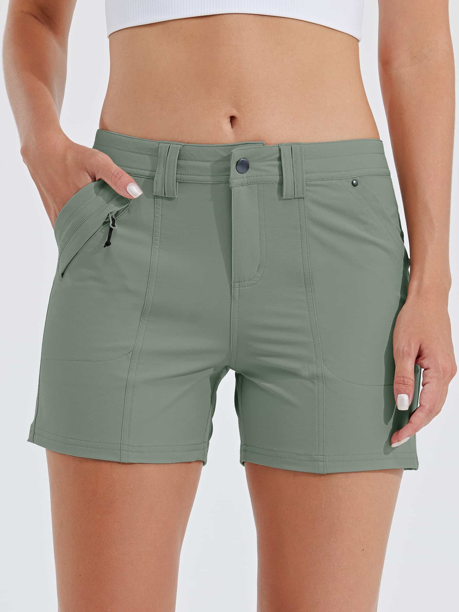 Women's Outdoor Golf Hiking Shorts_Green1