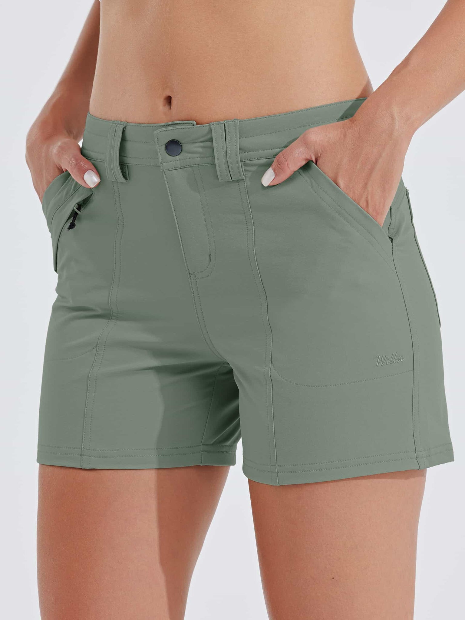 Women's Outdoor Golf Hiking Shorts_Green3