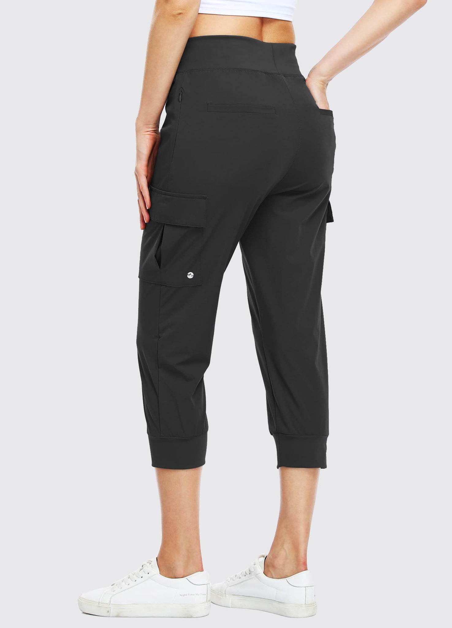 Women's Cargo Hiking Capris Pants_Black3