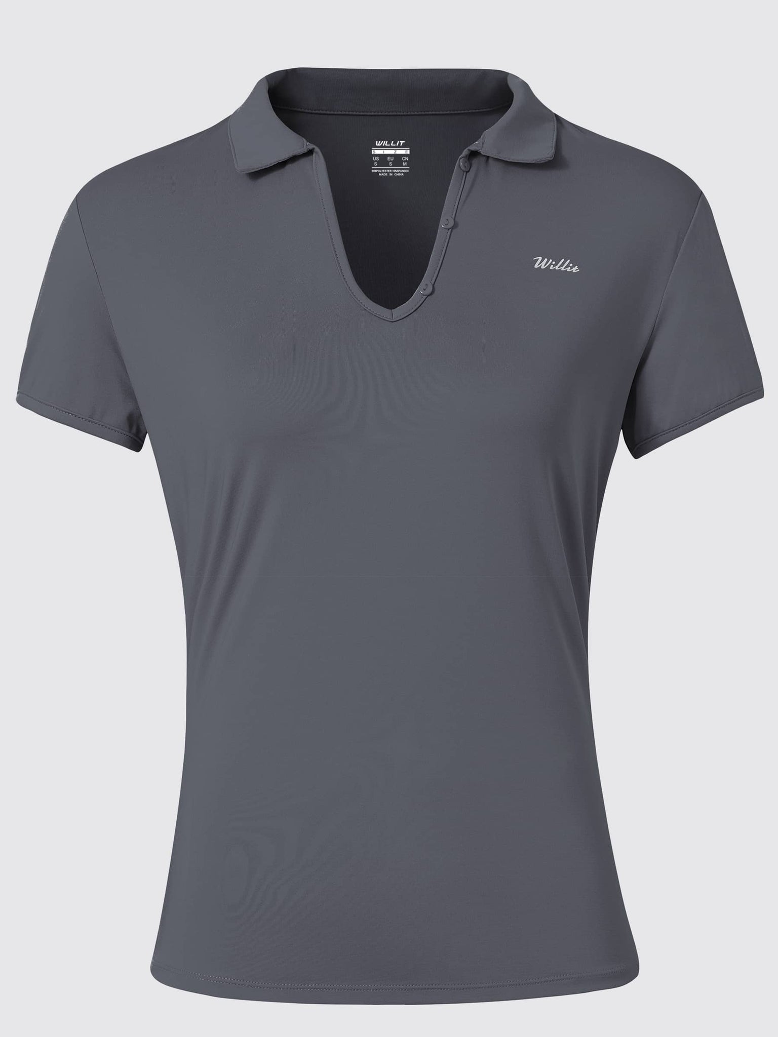Willit Women's Golf Polo Short Sleeve Shirts_Gray1